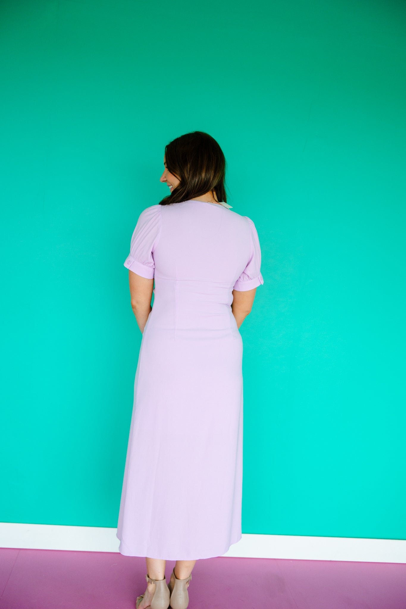 Laura Tie Detail Maxi Dress - Lilac — view 5