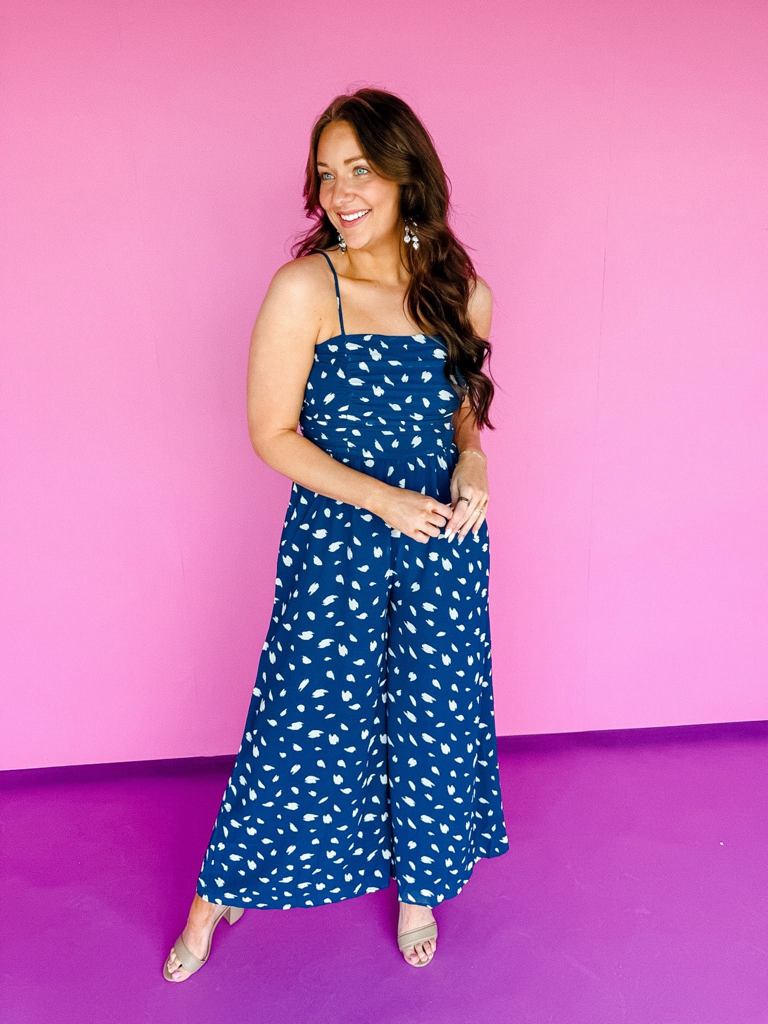 Lonna Wide Leg Jumpsuit - French Navy
