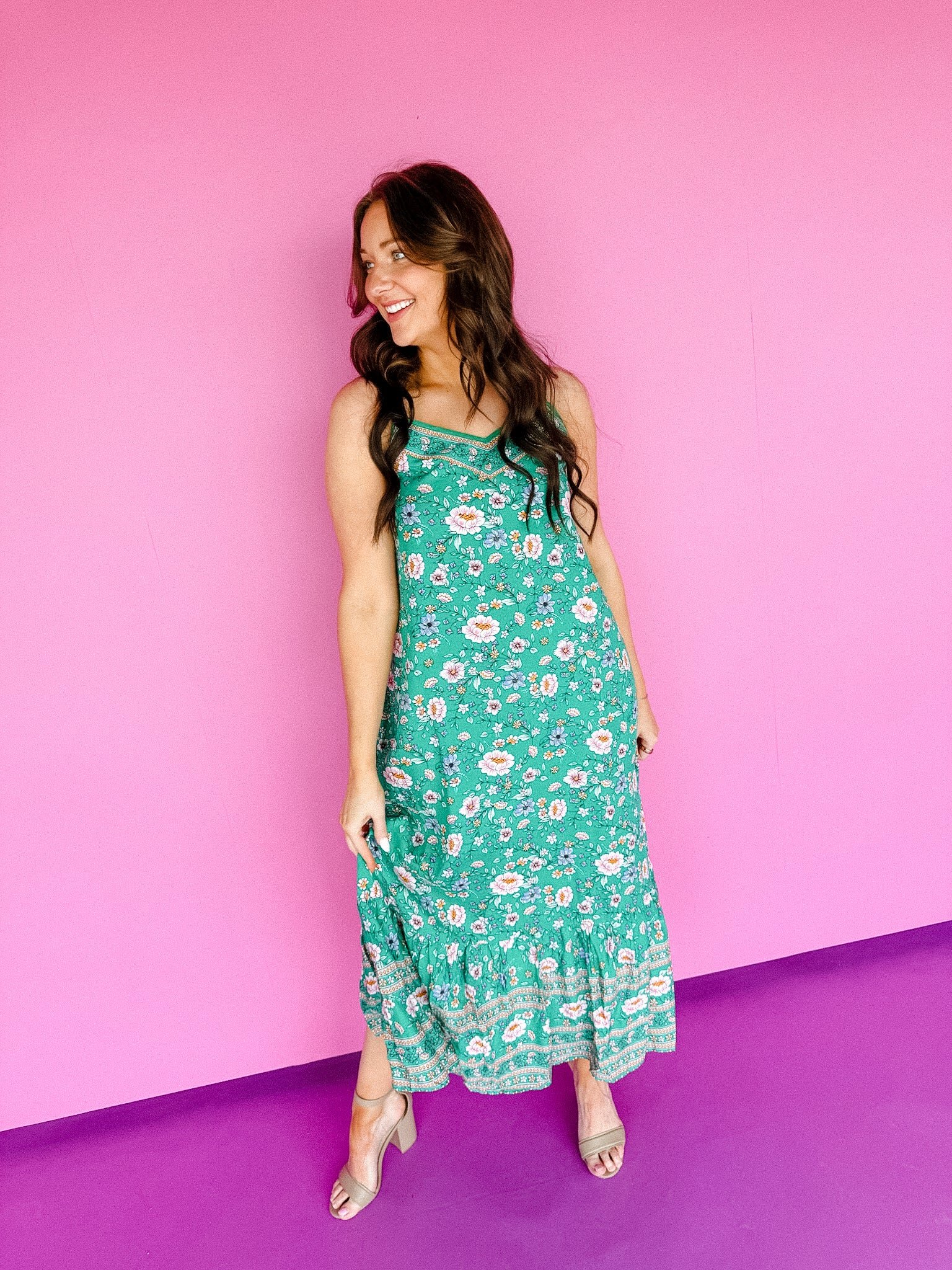 Tori Tie Back Maxi Dress - Jade — view 2