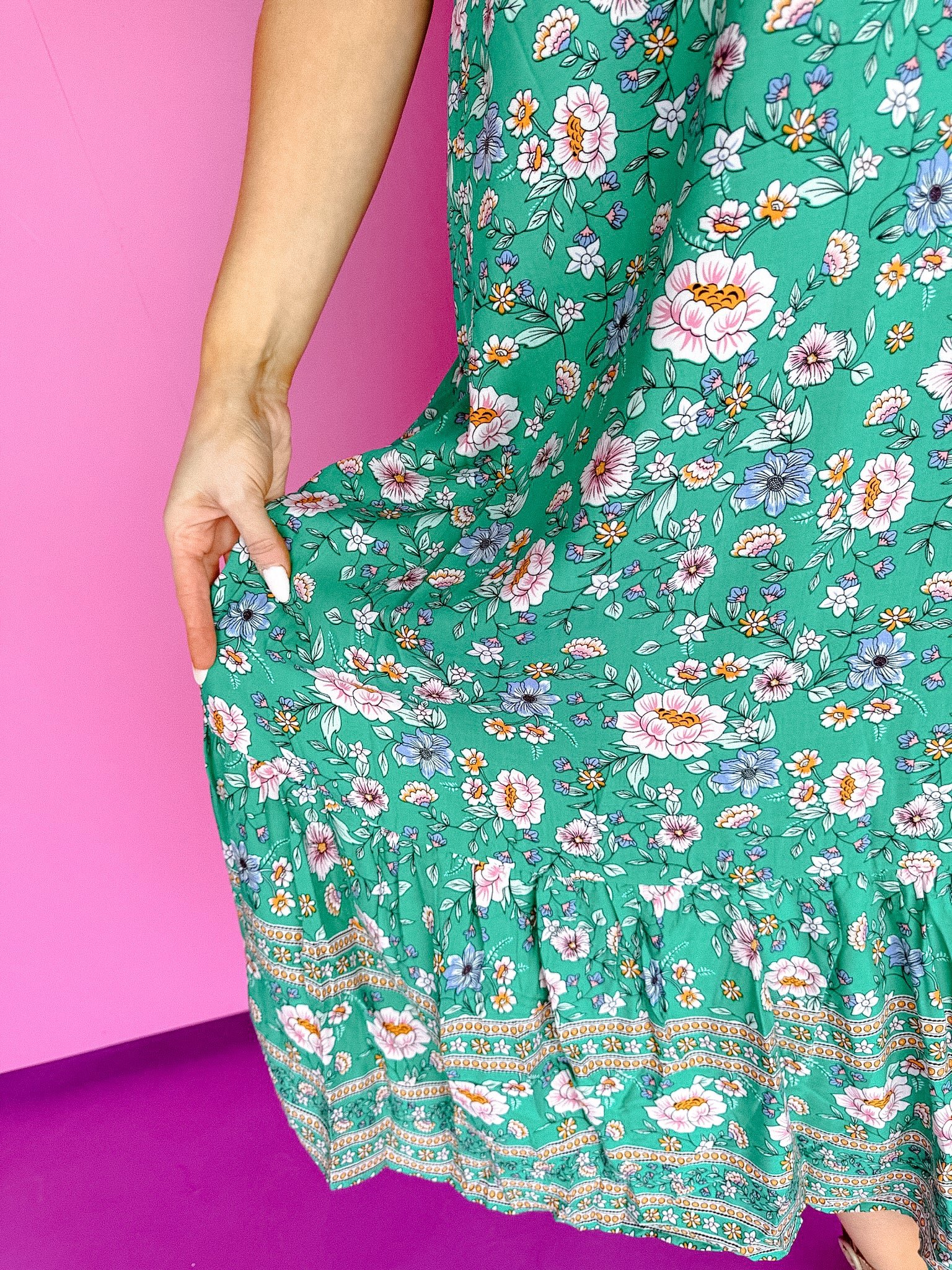 Tori Tie Back Maxi Dress - Jade — view 4