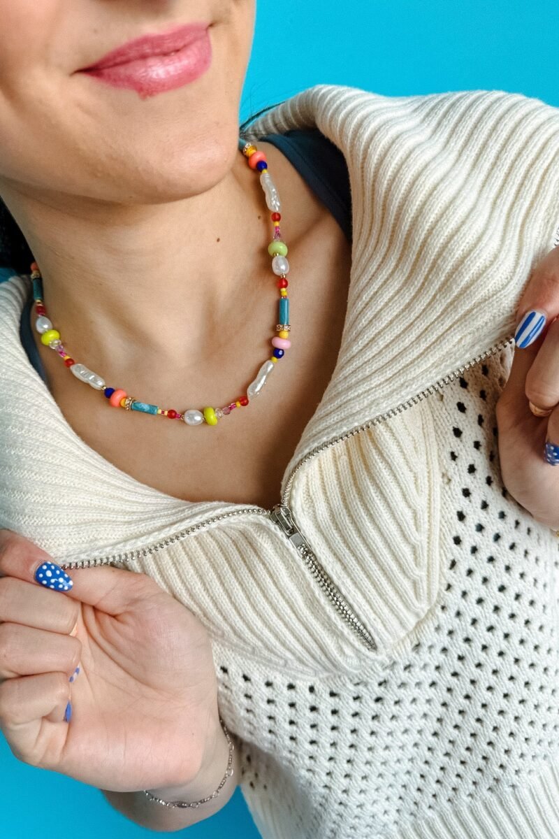 [Treasure Jewels]  Bead and Bloom Necklace - Spring Multi