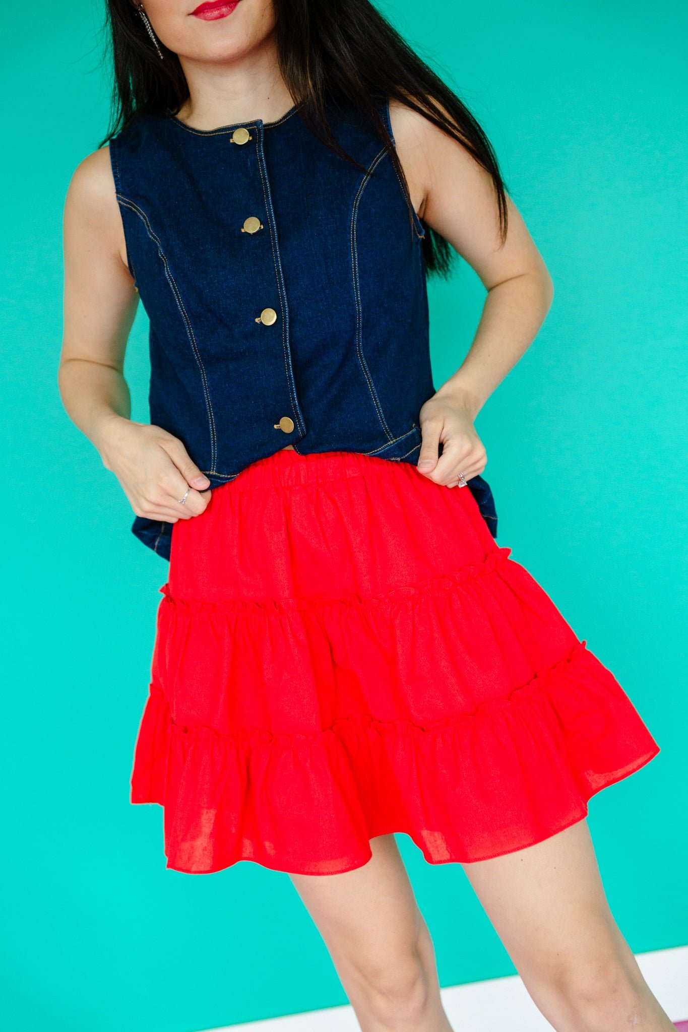 Lacey Tiered Mini Skirt — view 2
