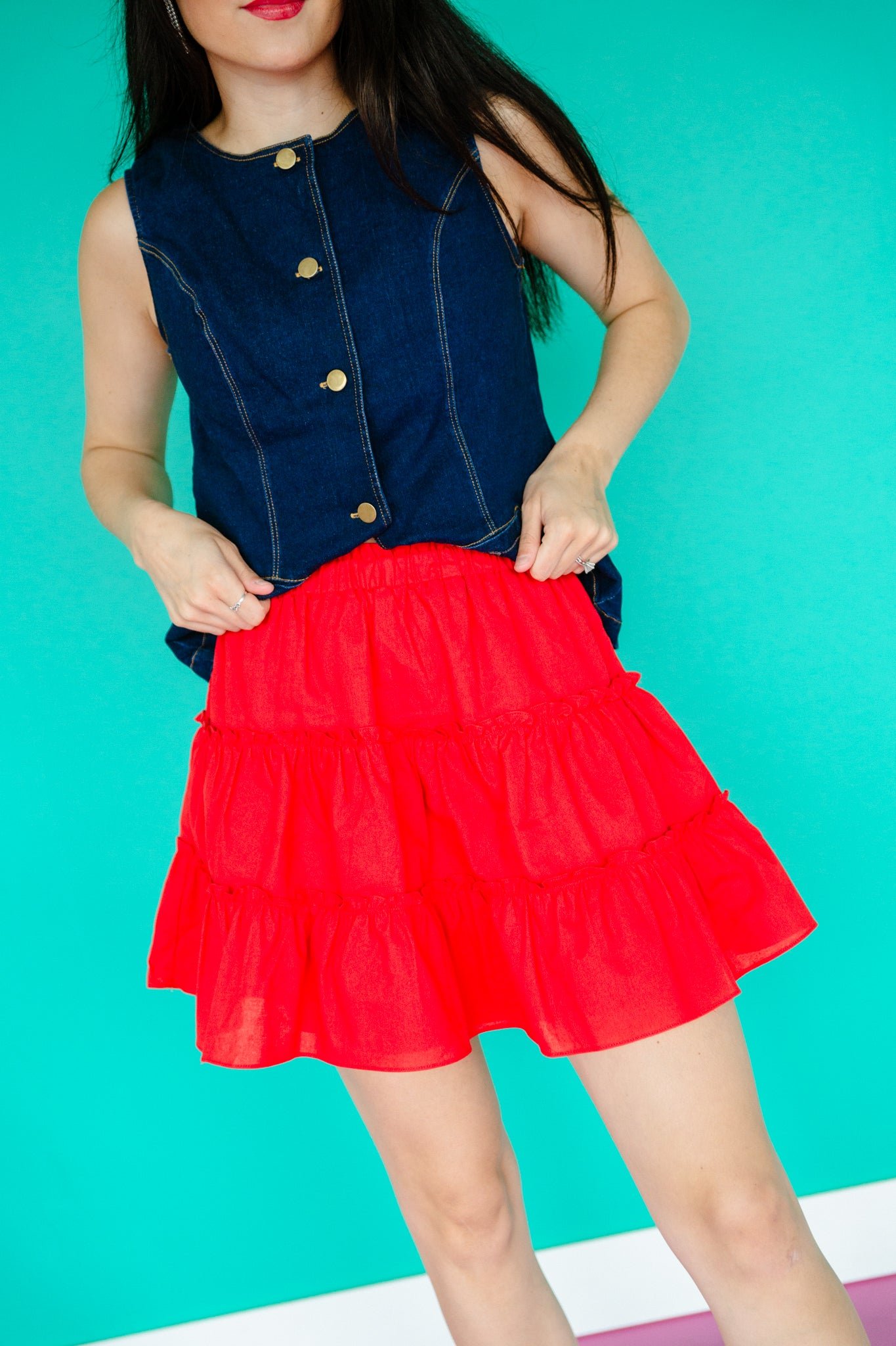 Lacey Tiered Mini Skirt — view 3
