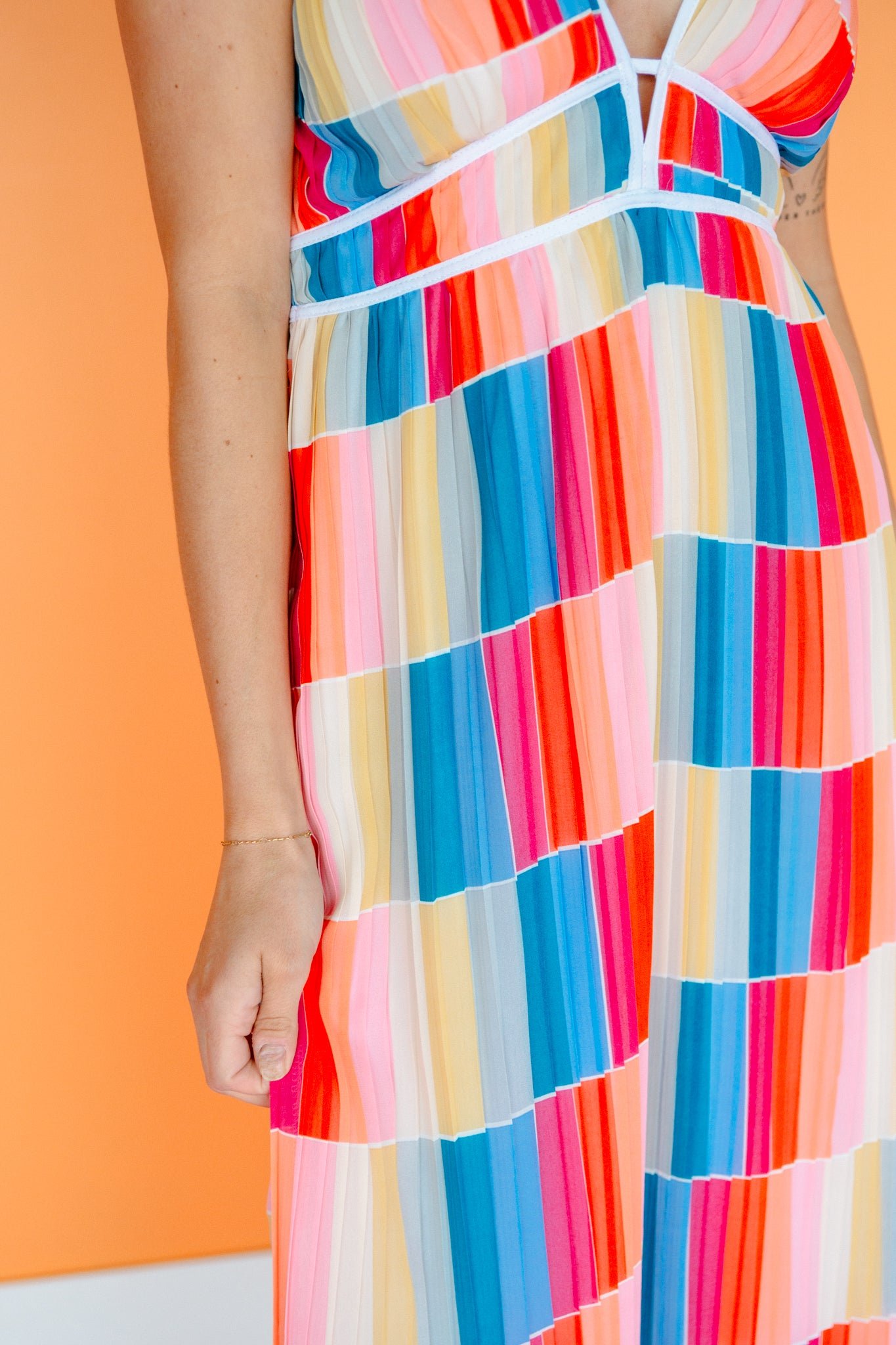 Patty Pleated Maxi Dress - Rainbow — view 4