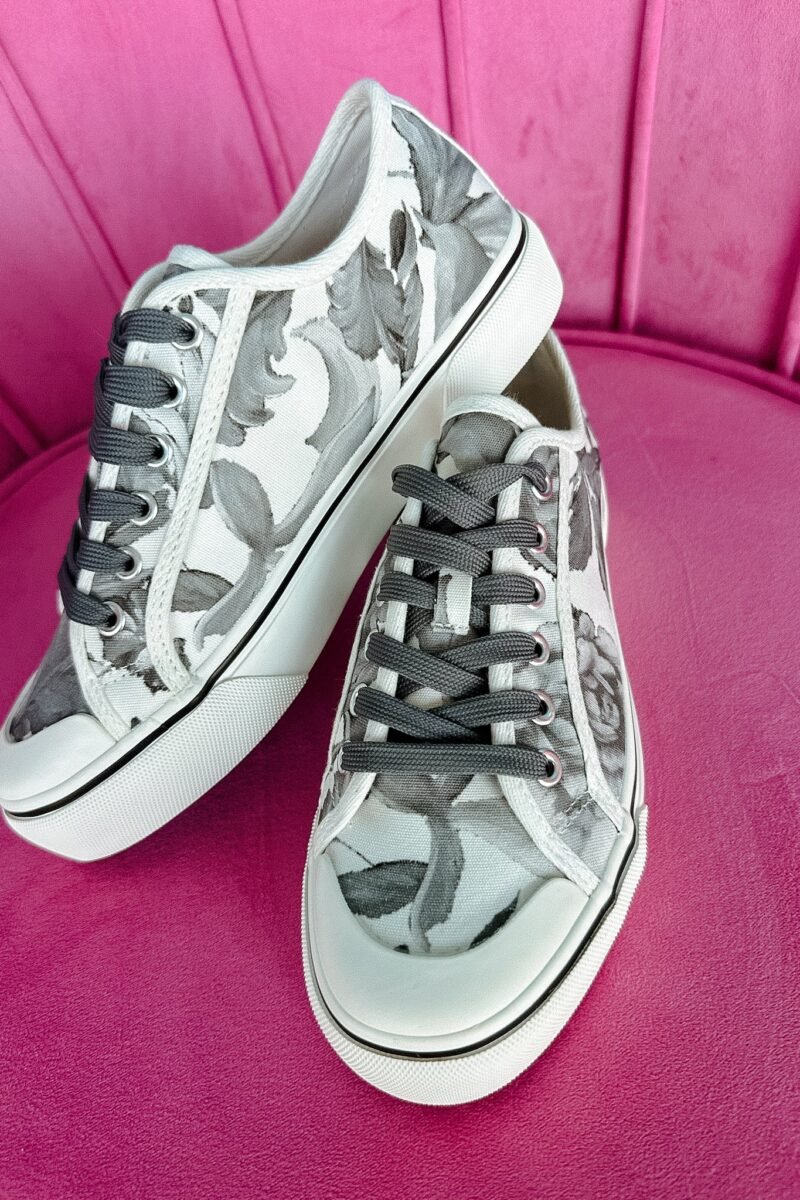 Take A Stroll Sneakers - Dove Grey + Charcoal + Ivory