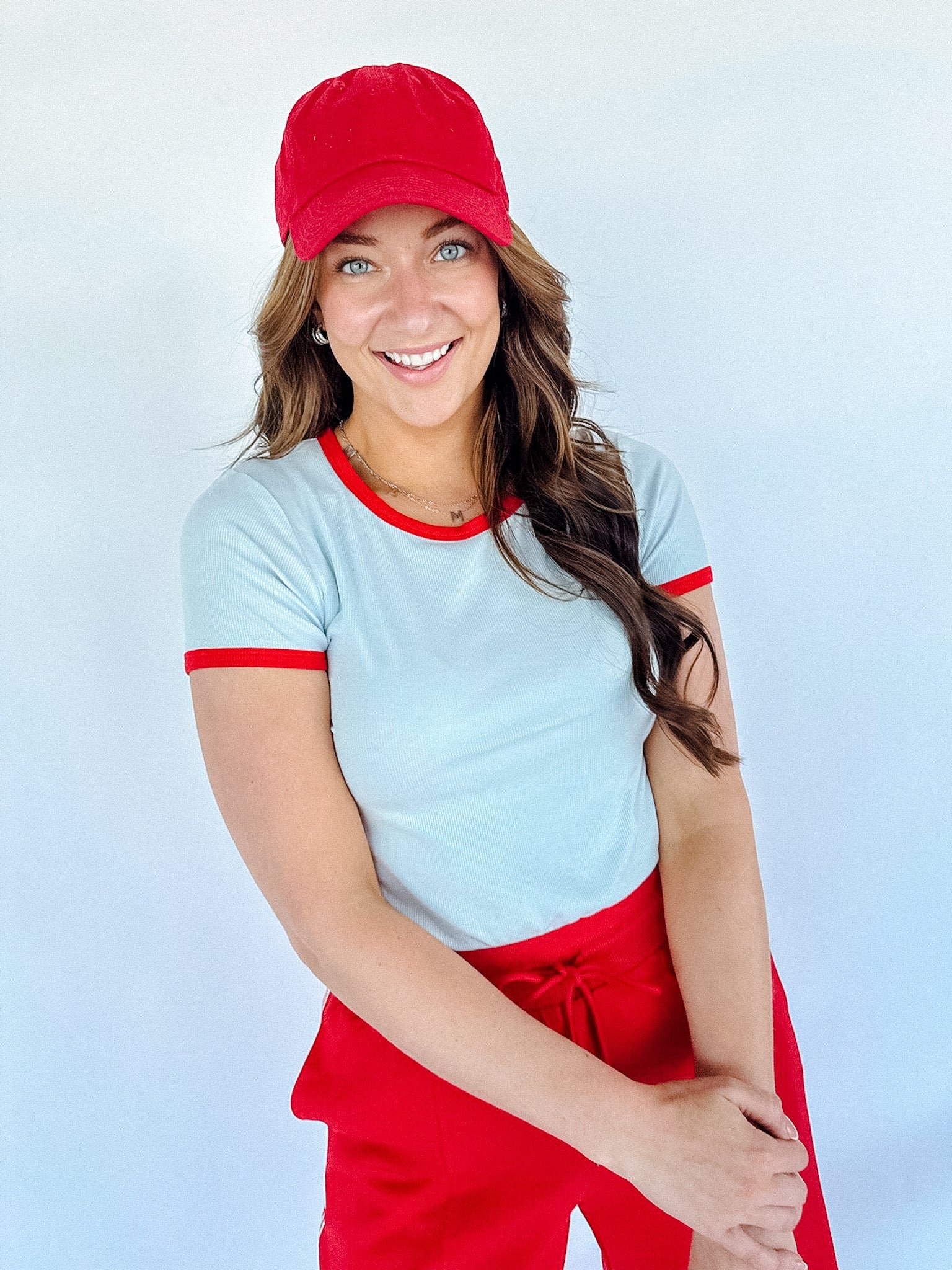 Jessi Fitted Tee - Pastel Blue