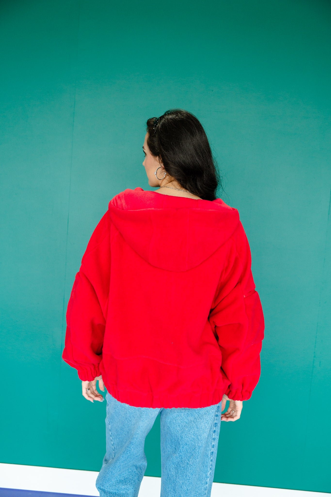 Hazel Hooded Pullover - Cool Red — view 8