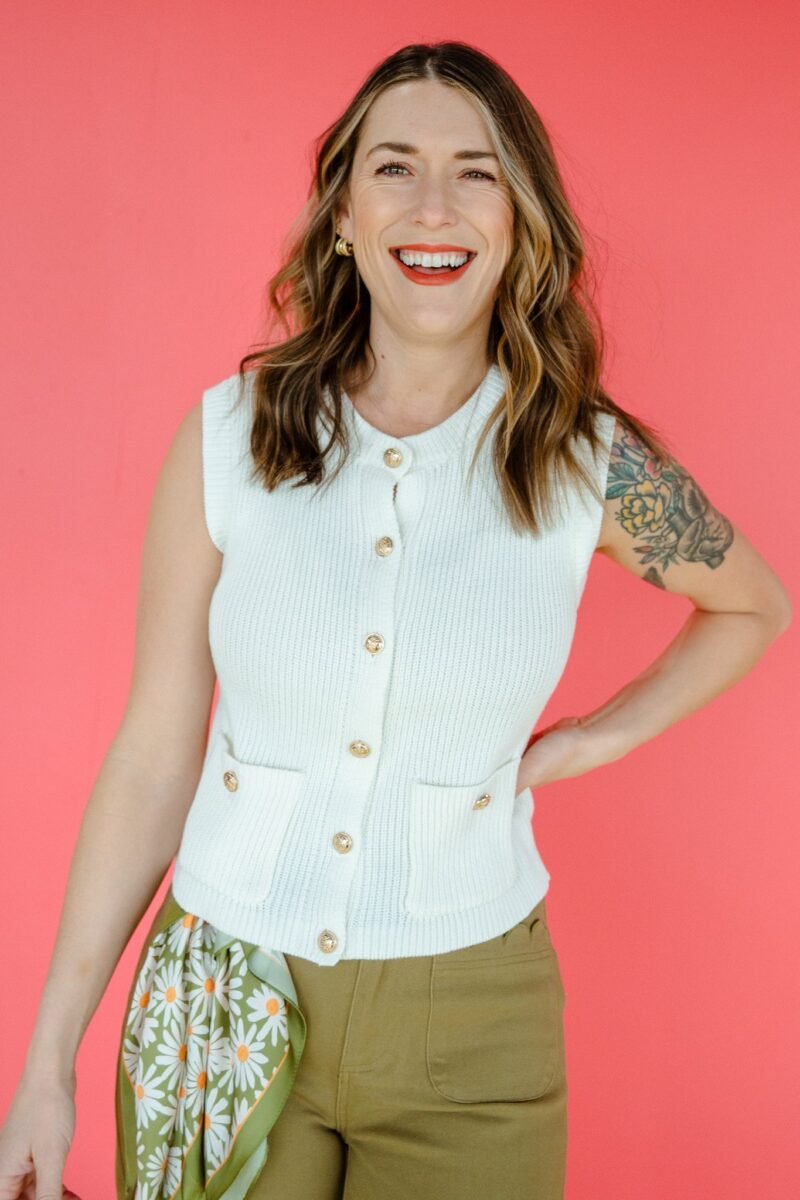 Brooklyn Sweater Vest - Cream
