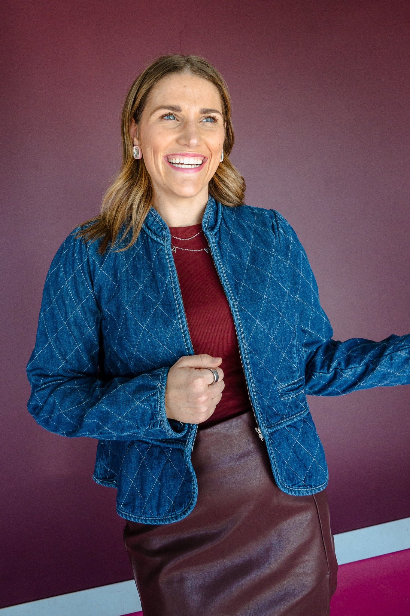 Sawyer Quilted Denim Jacket - Dark Wash — view 3