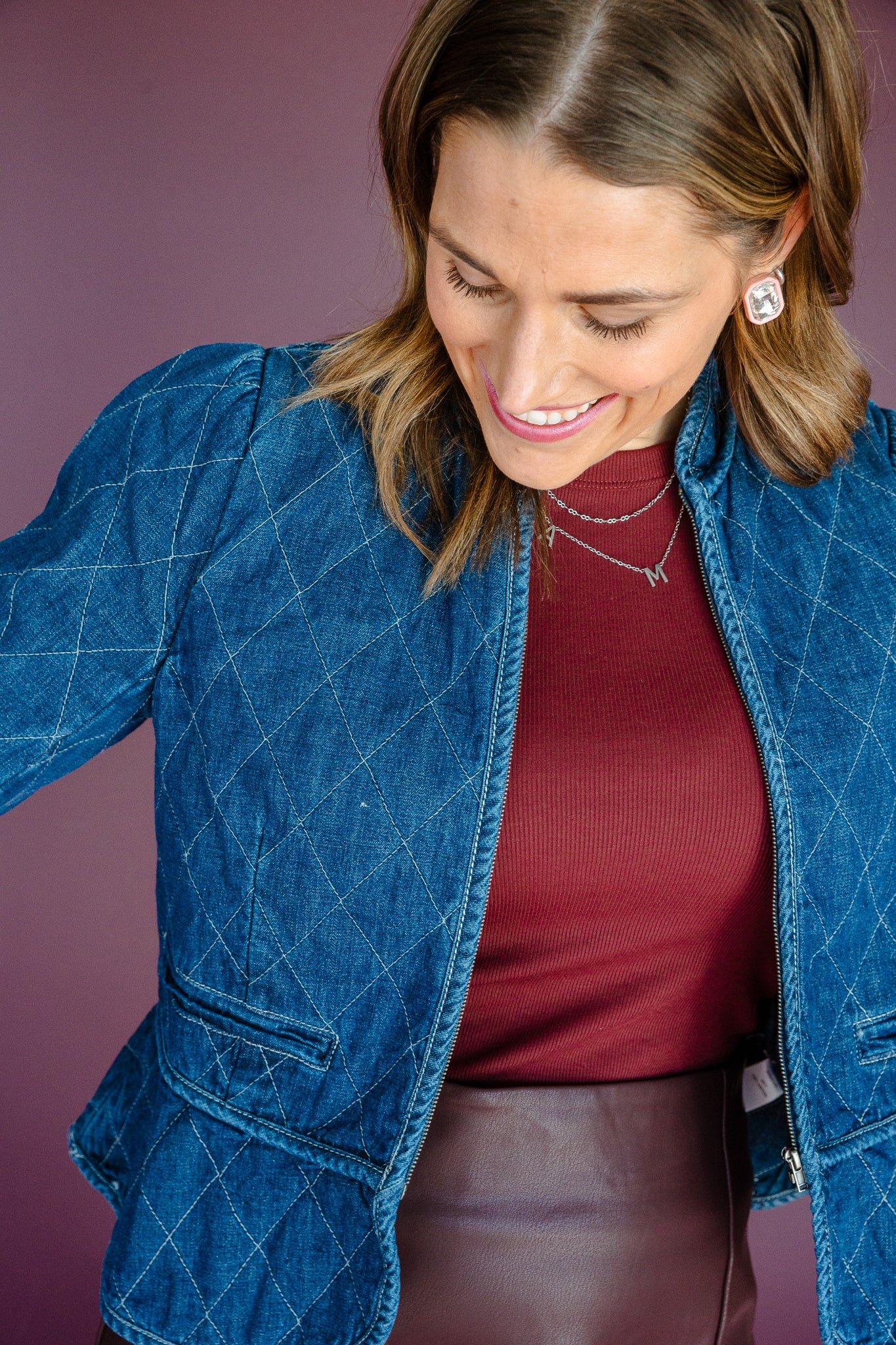 Sawyer Quilted Denim Jacket - Dark Wash — view 4