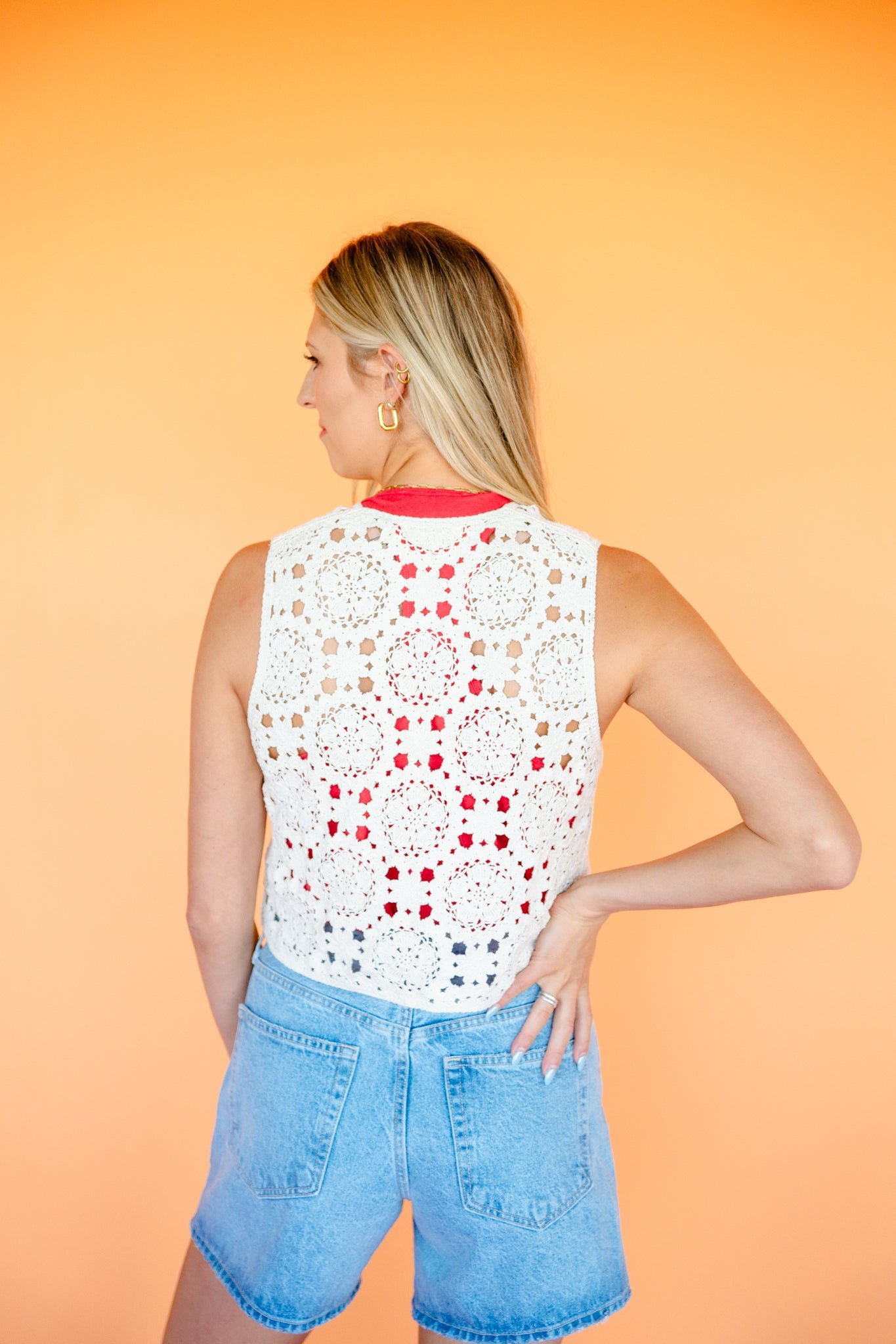Kelsey Crochet Vest - Beige — view 11