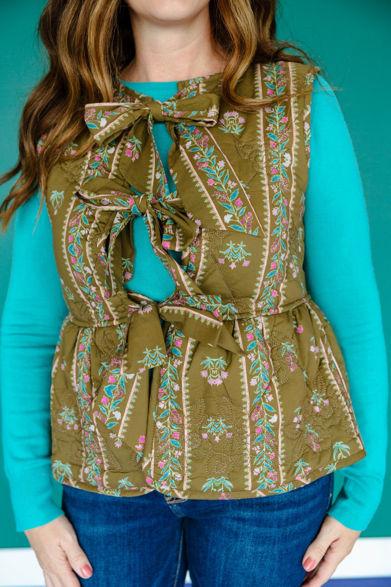 Iris Quilted Vest - Bronze — view 4