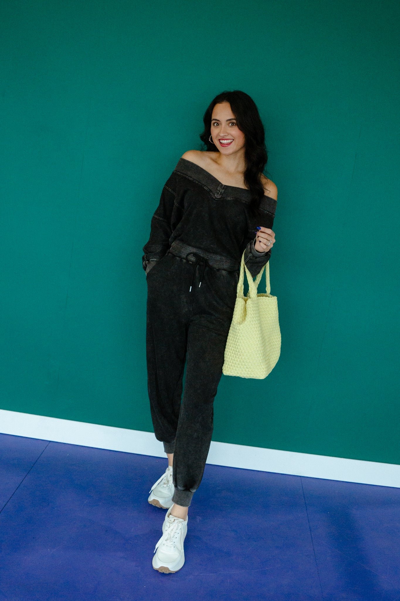 Angie Long Sleeve Jumpsuit - Black — view 4