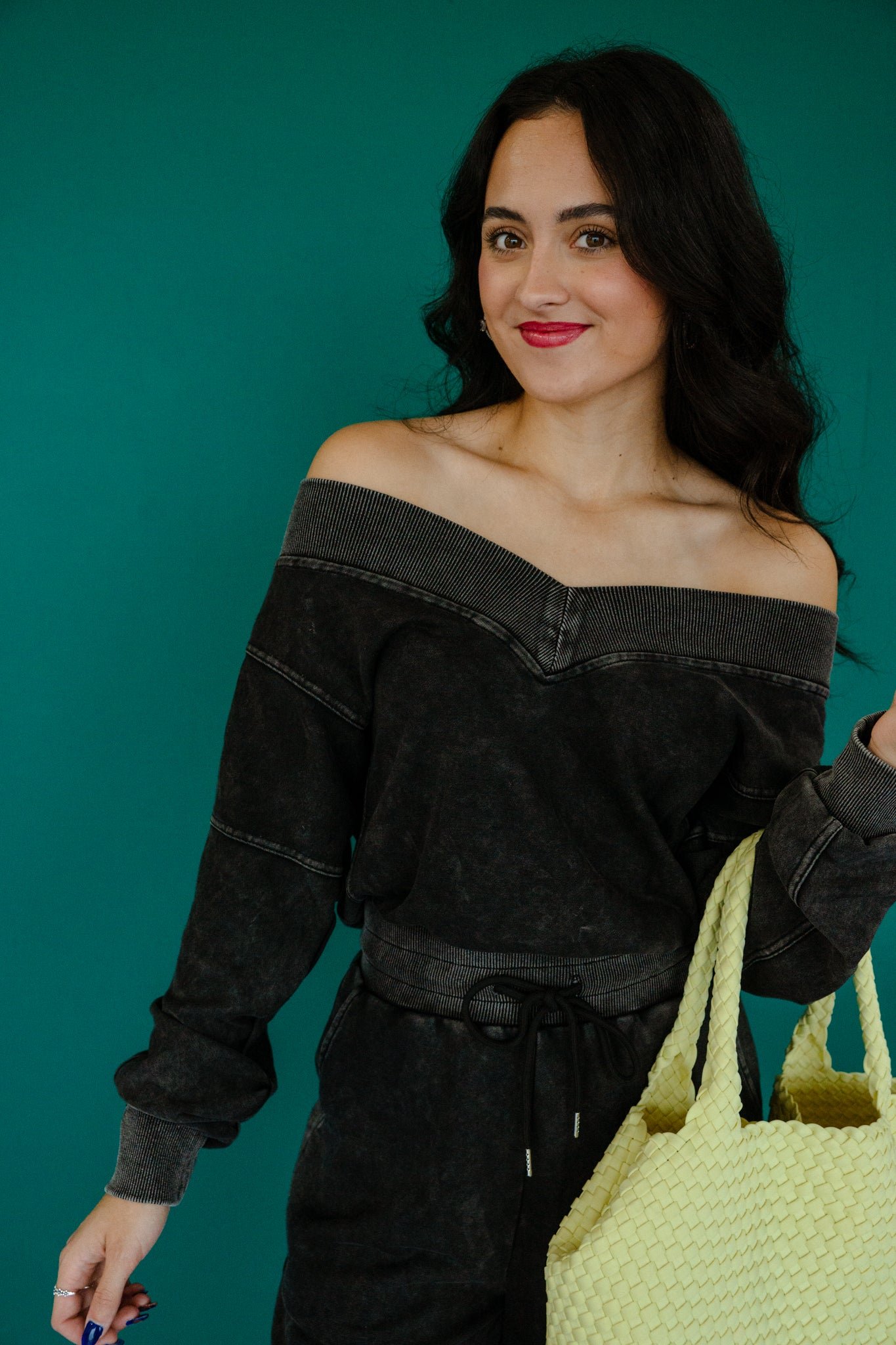 Angie Long Sleeve Jumpsuit - Black — view 5