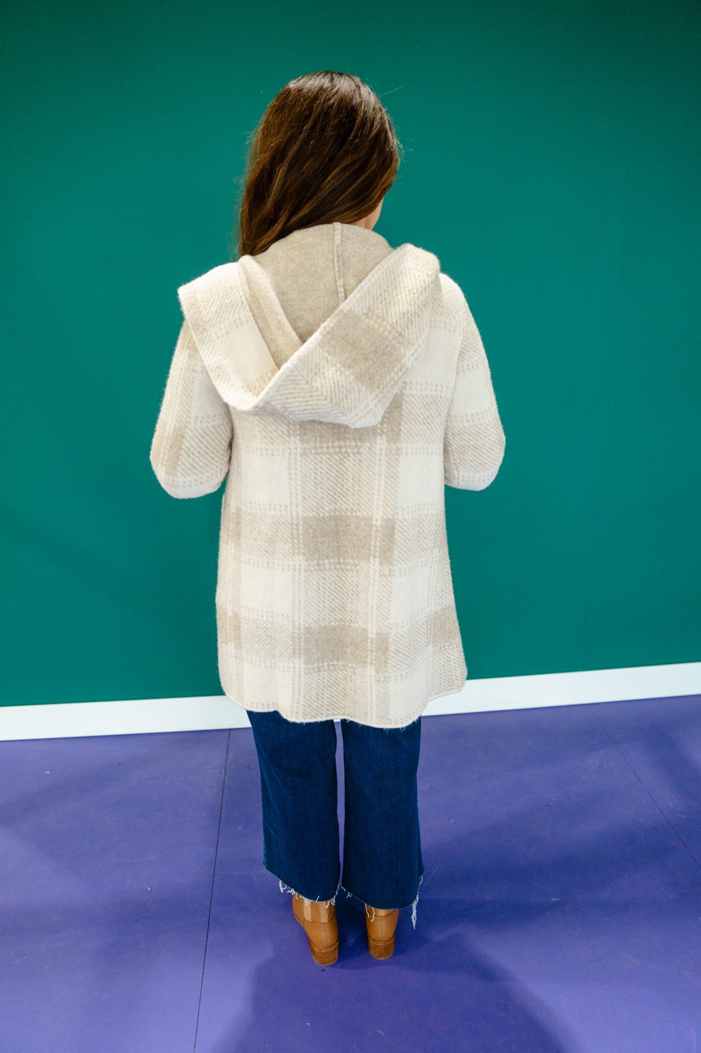 Sandra Hooded Cardigan - Oatmeal + Beige — view 8
