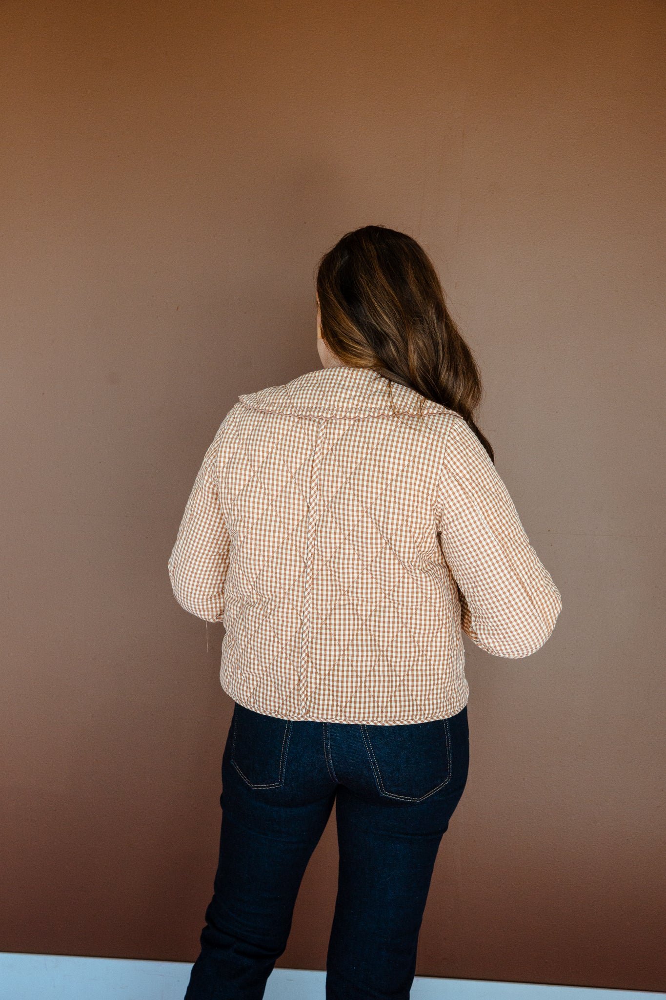Madelyn Peter Pan Collared Jacket - Cinnamon + Cream — view 10