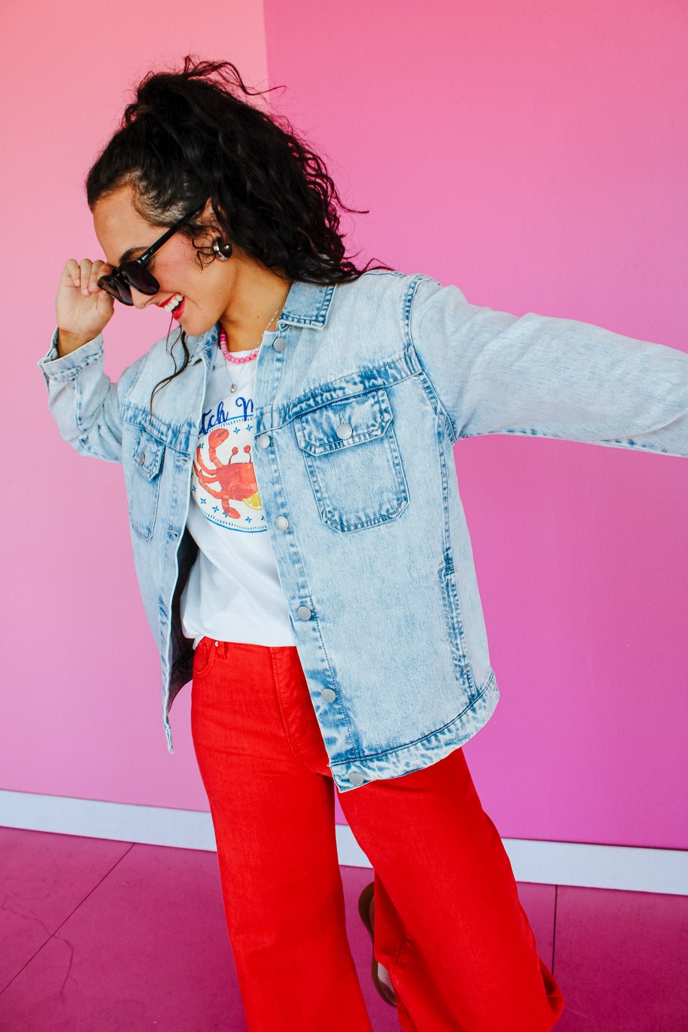 Casey Denim Jacket - Light Acid Wash — view 3