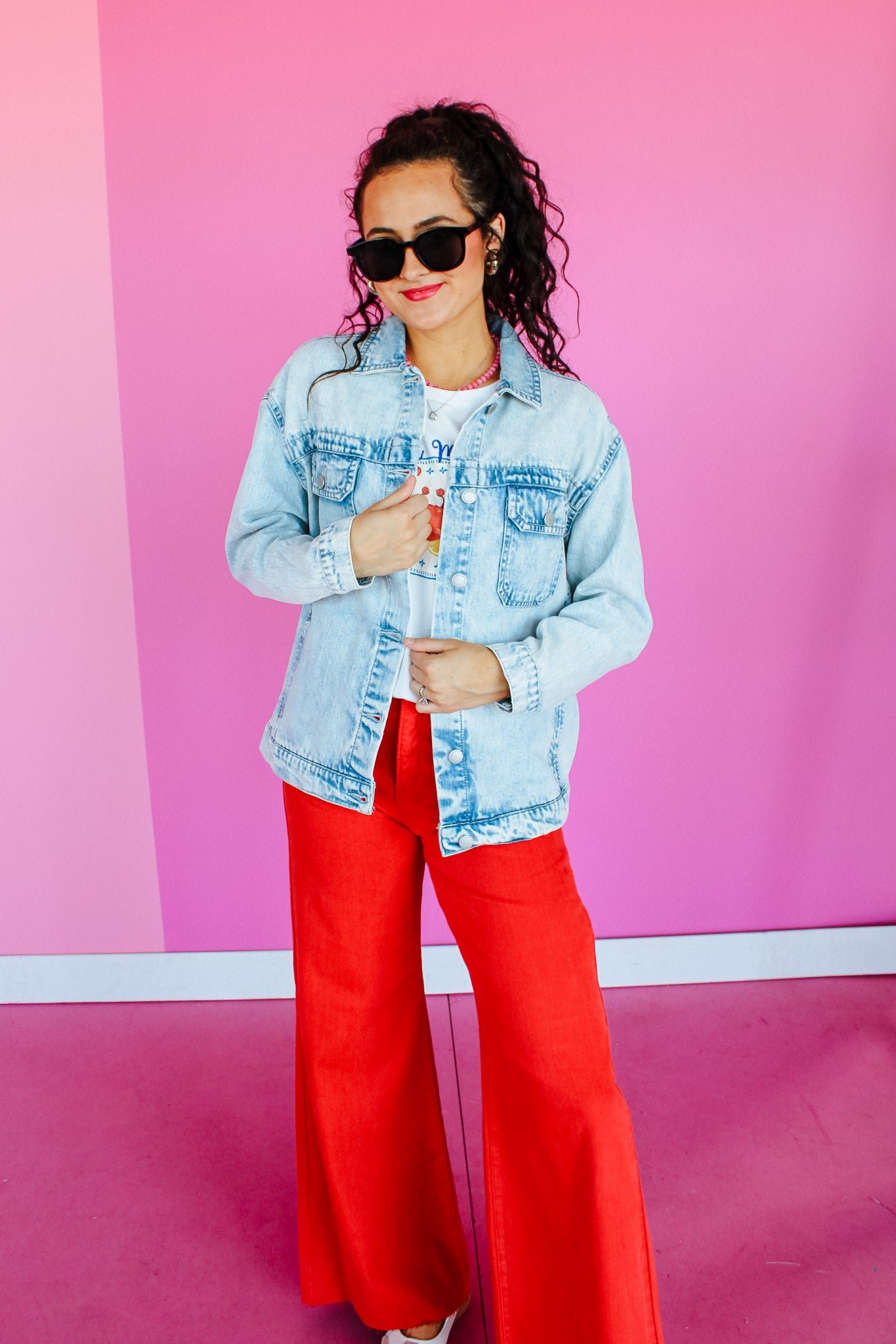 Casey Denim Jacket - Light Acid Wash — view 4