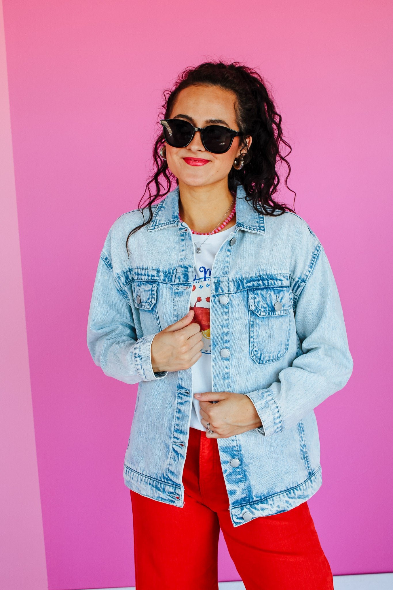 Casey Denim Jacket - Light Acid Wash — view 5