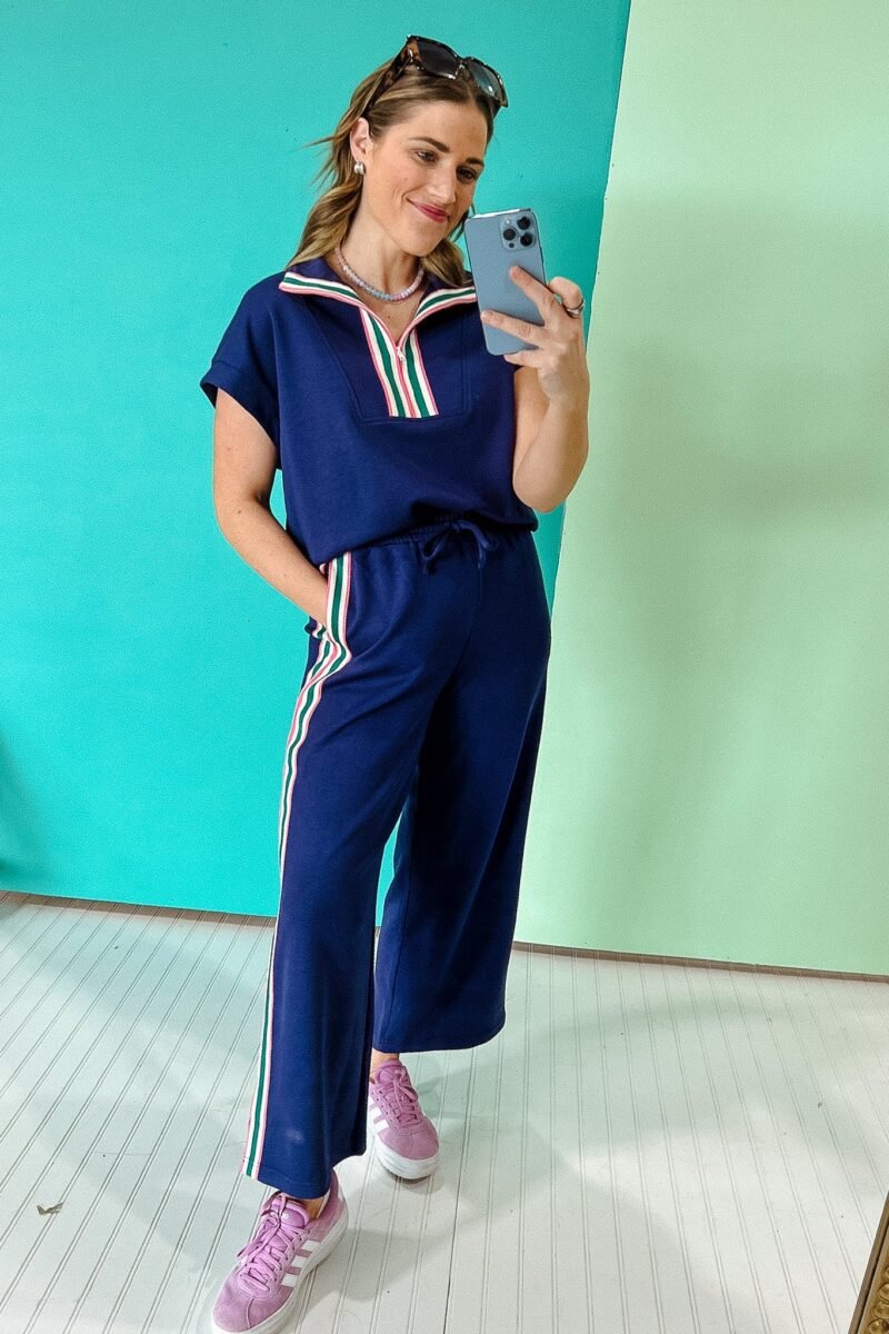 Nancy Loungewear Set - French Navy + Rose