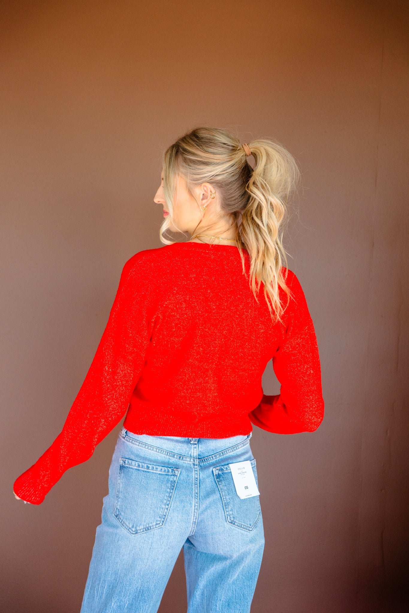 Laura Button Up Cardigan - Geranium — view 6
