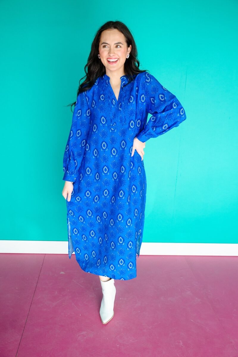 Hadleigh Midi Dress - Bright Blue