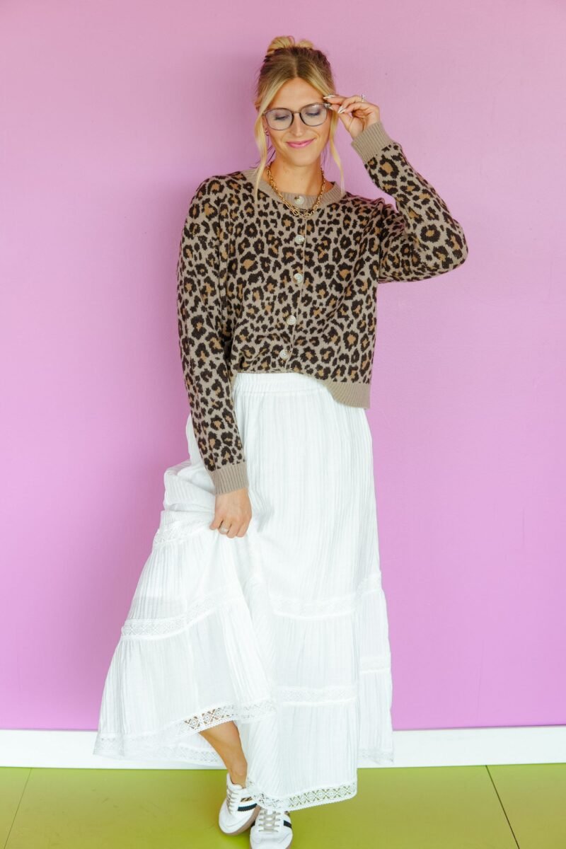 Morning Coffee Leopard Cardigan - Dark Brown