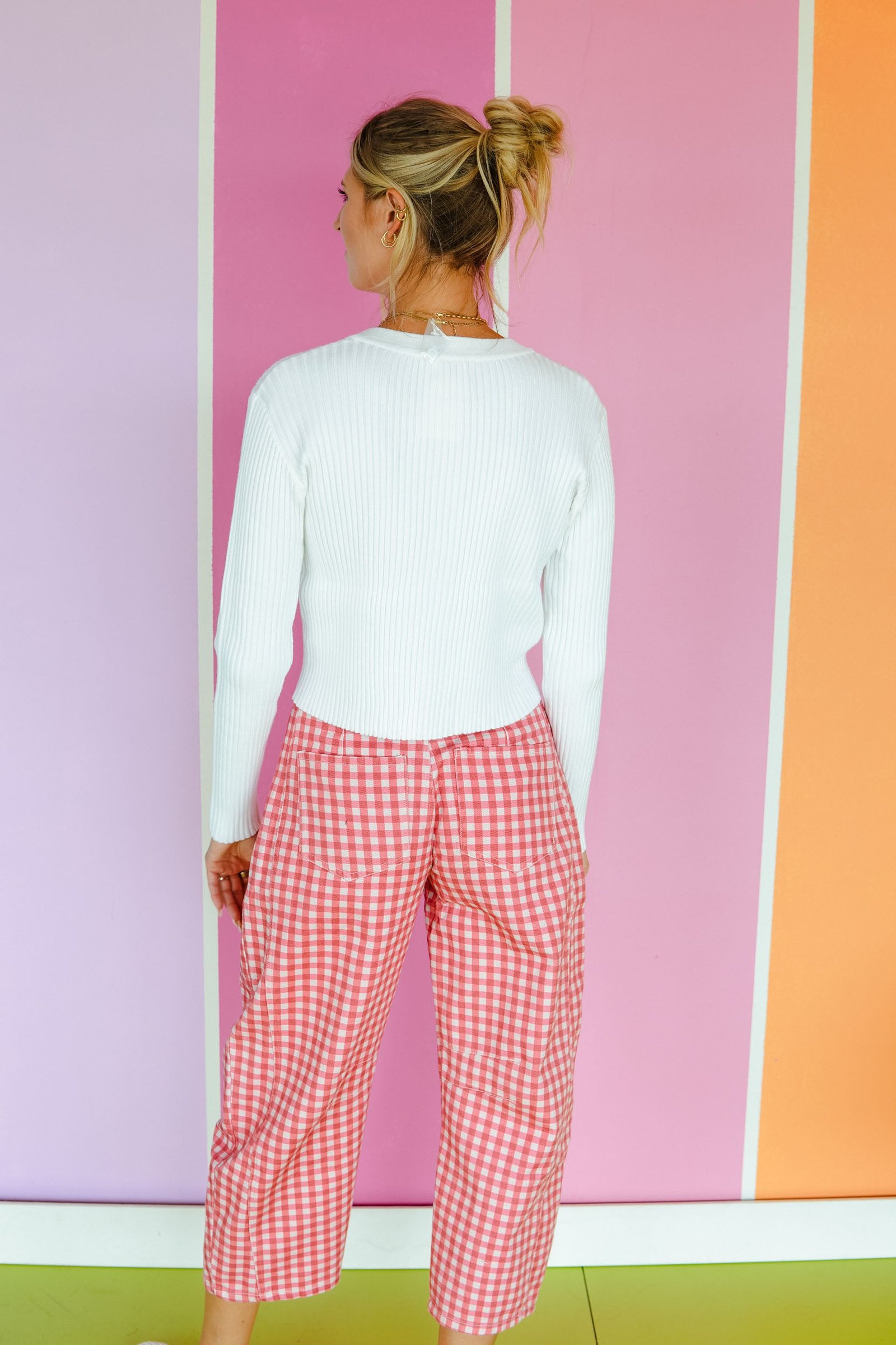 Stay Sweet Ribbed Cardigan - Cool White — view 4