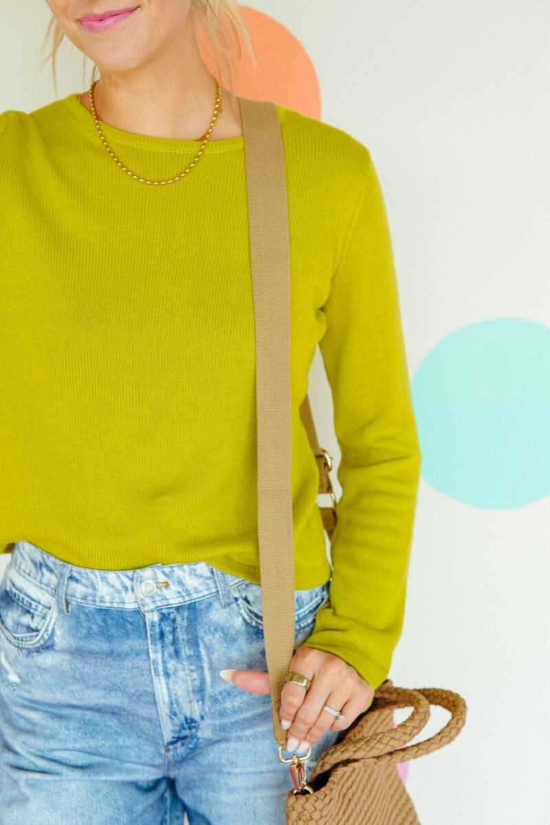 After Glow Crewneck Sweater - Dark Lime