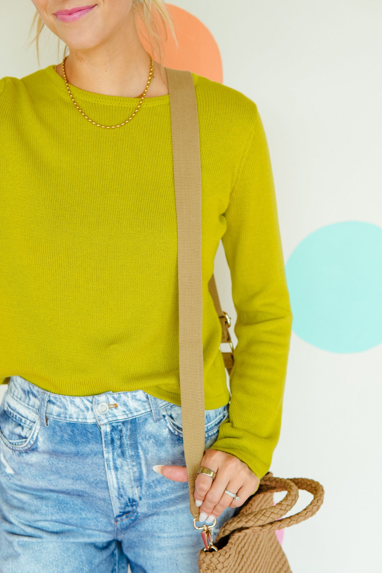 After Glow Crewneck Sweater - Dark Lime
