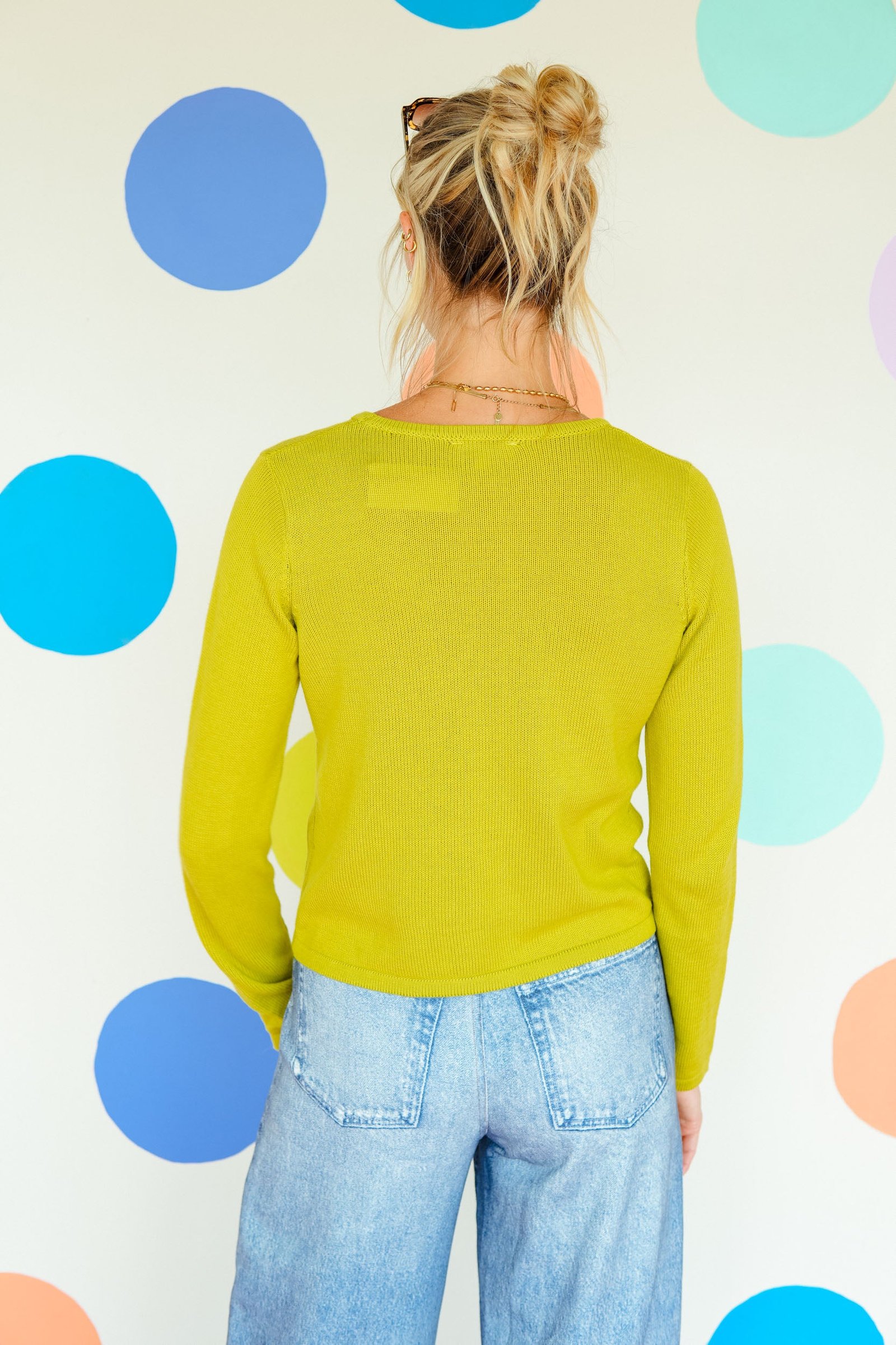 After Glow Crewneck Sweater - Dark Lime — view 5