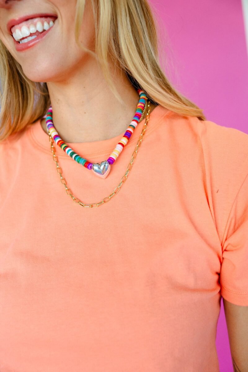 [Treasure Jewels] Hey Girlie Beaded Silver Necklace