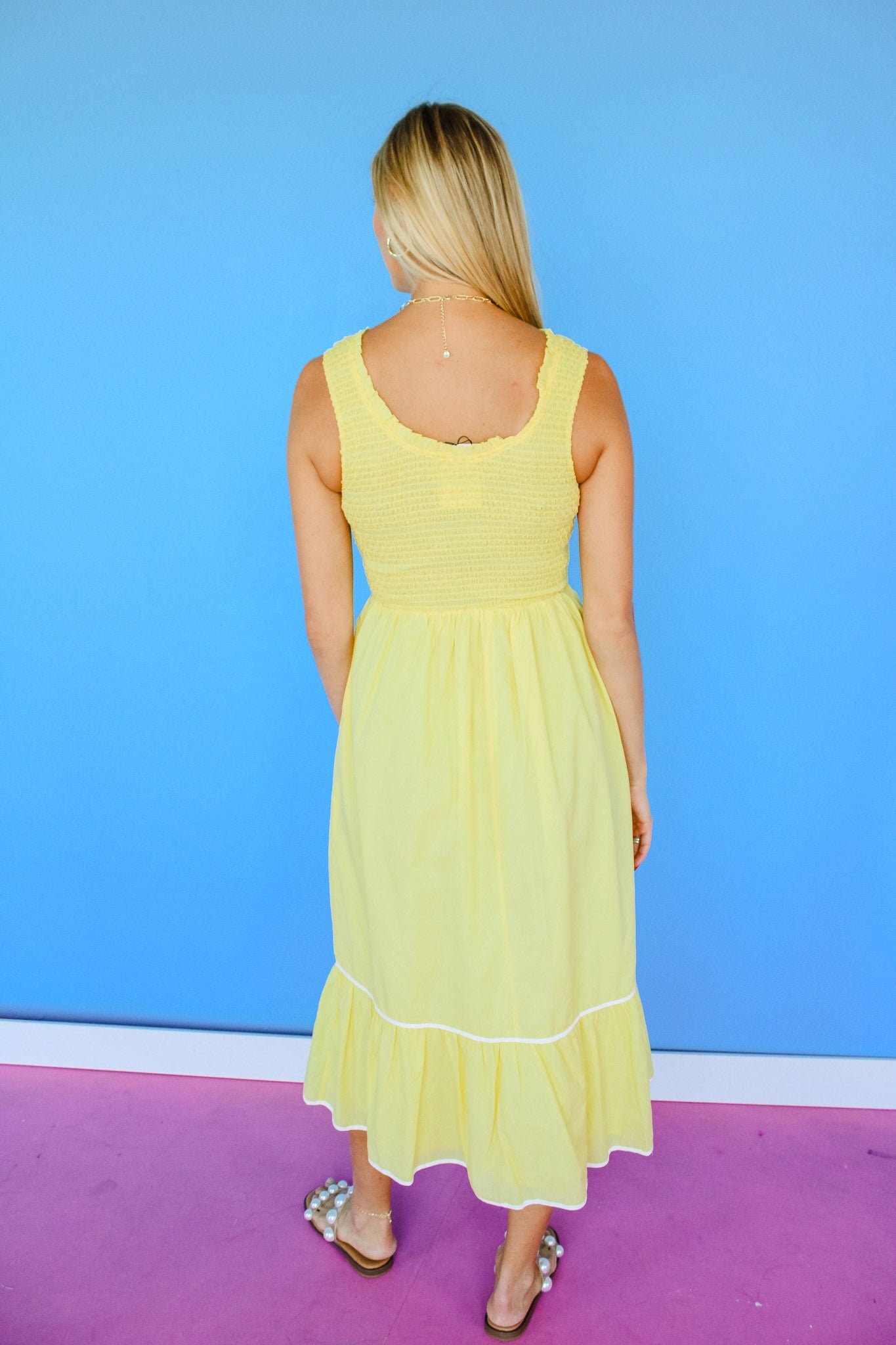 Seaside Chic Tiered Midi Dress — view 7