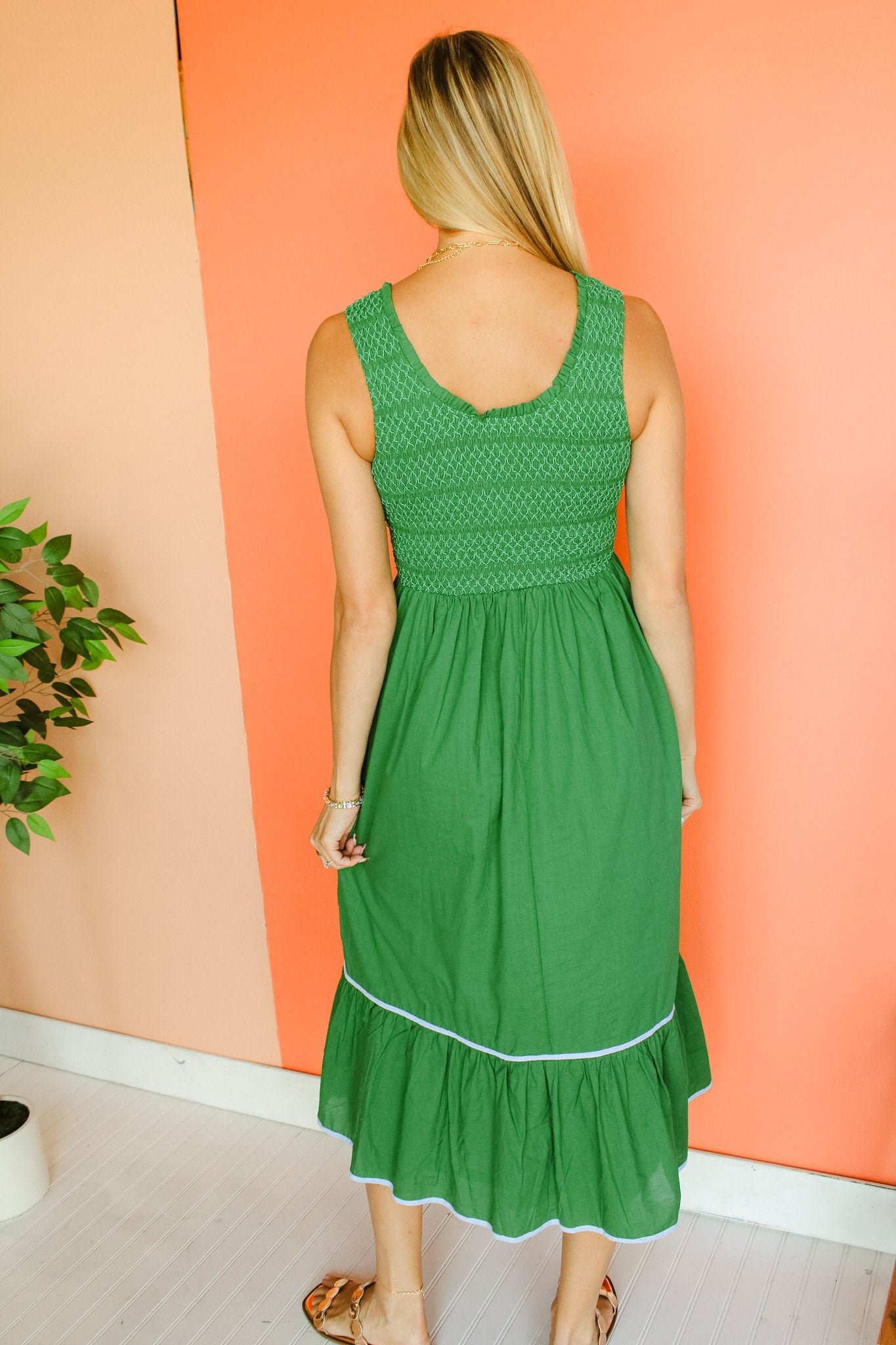 Seaside Chic Tiered Midi Dress — view 13