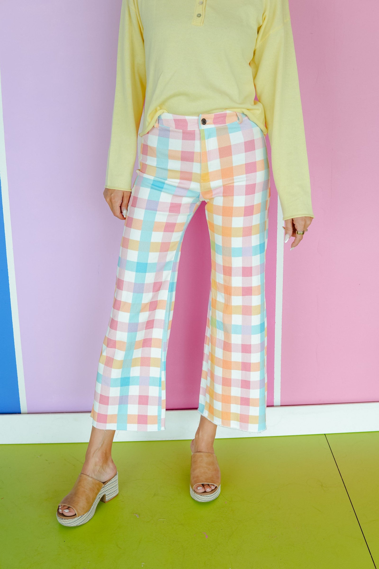 Juliana Gingham Pants - Warm Multi