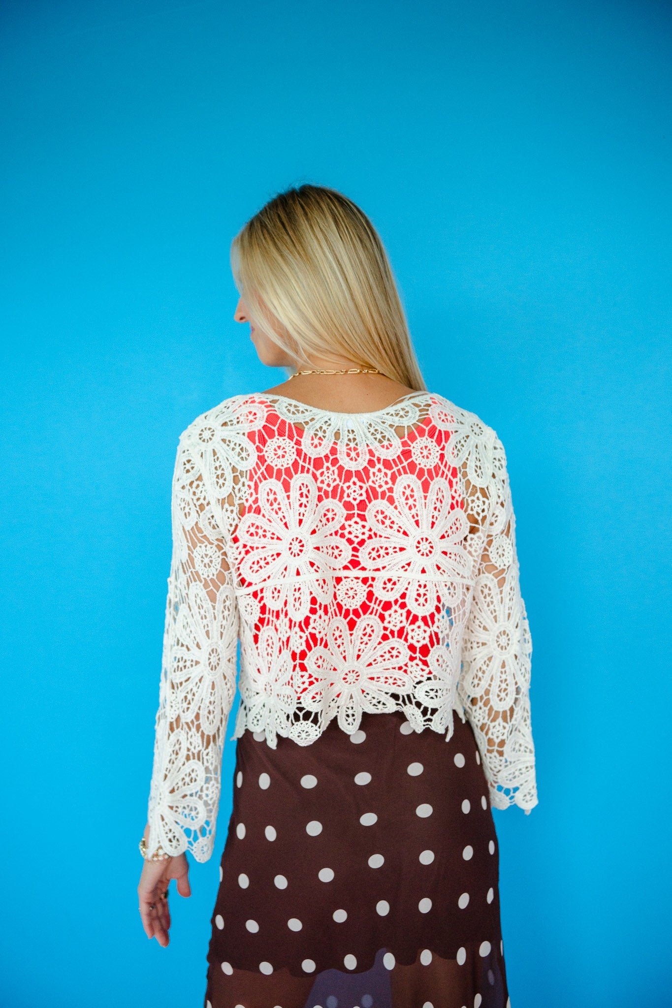 Shia Crochet Cardigan - Oatmeal — view 11