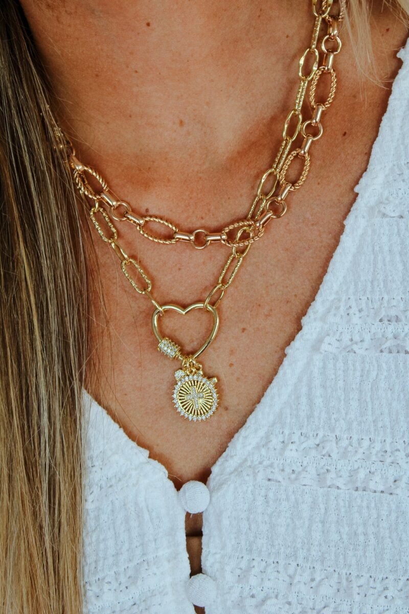 [Treasure Jewels] Love And Grace Charm Necklace - Gold