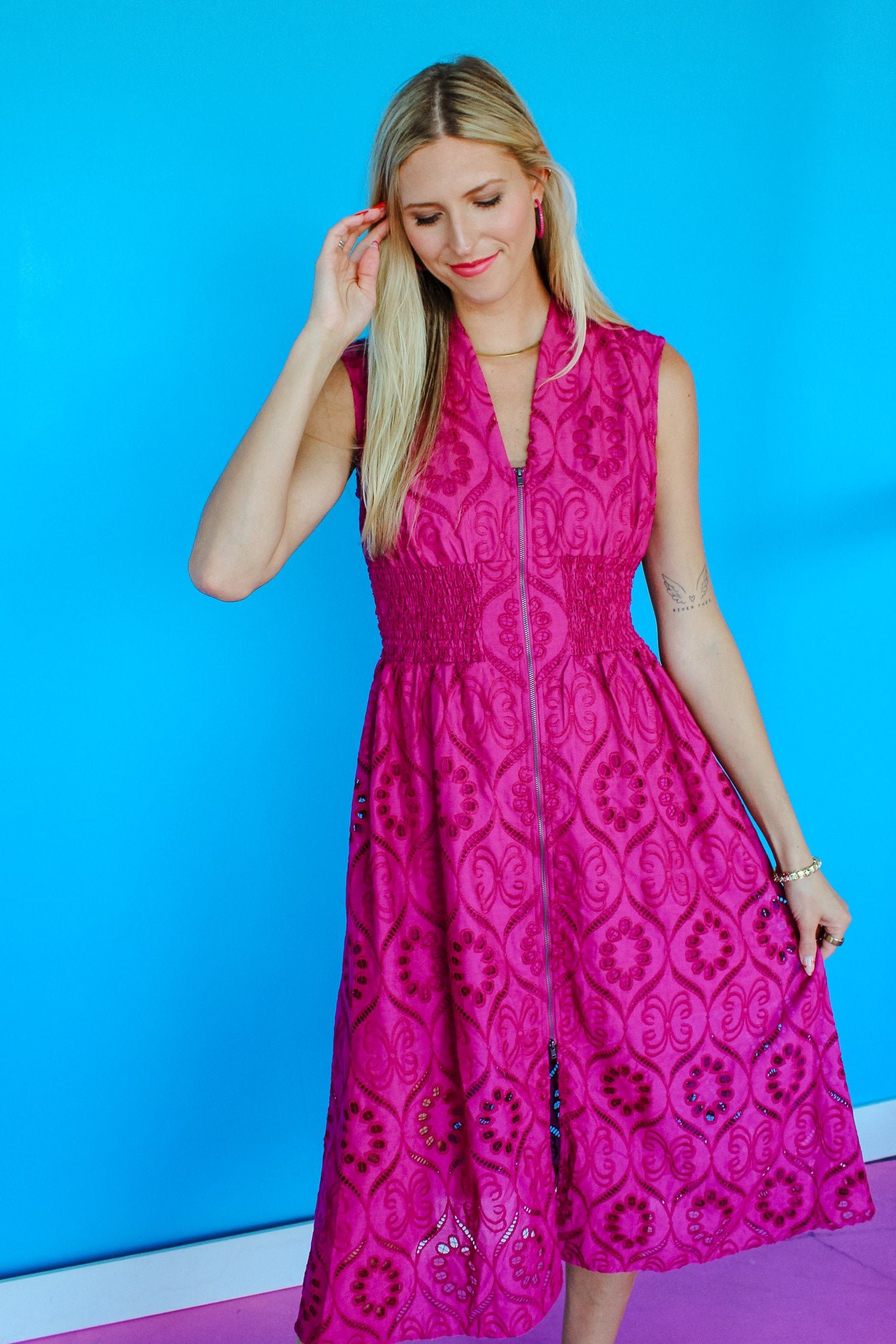 Luna Midi Dress - Deep Orchid — view 8