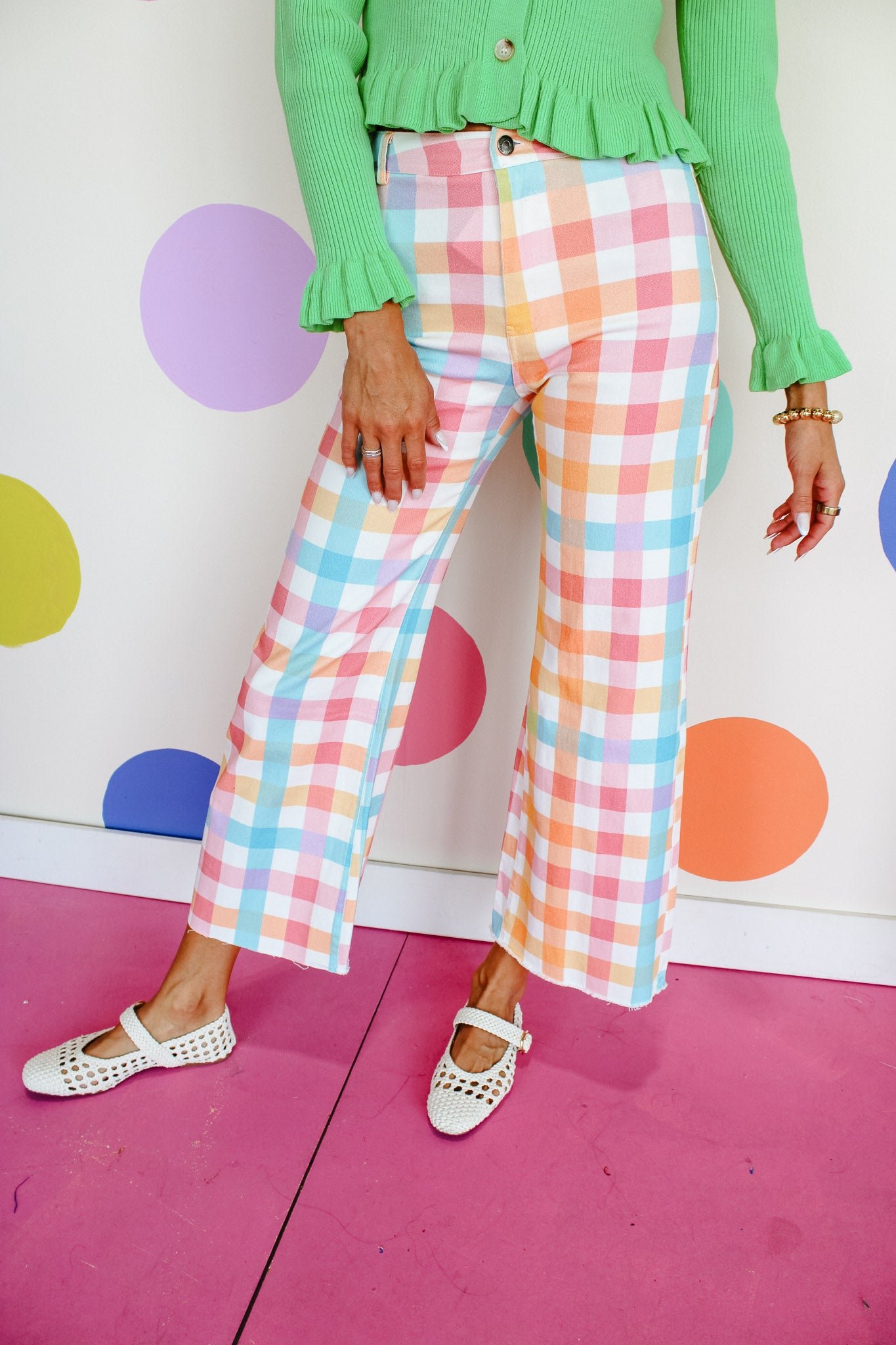 Juliana Gingham Pants - Warm Multi — view 4