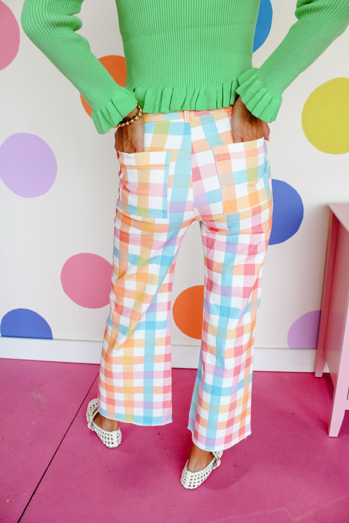 Juliana Gingham Pants - Warm Multi — view 6