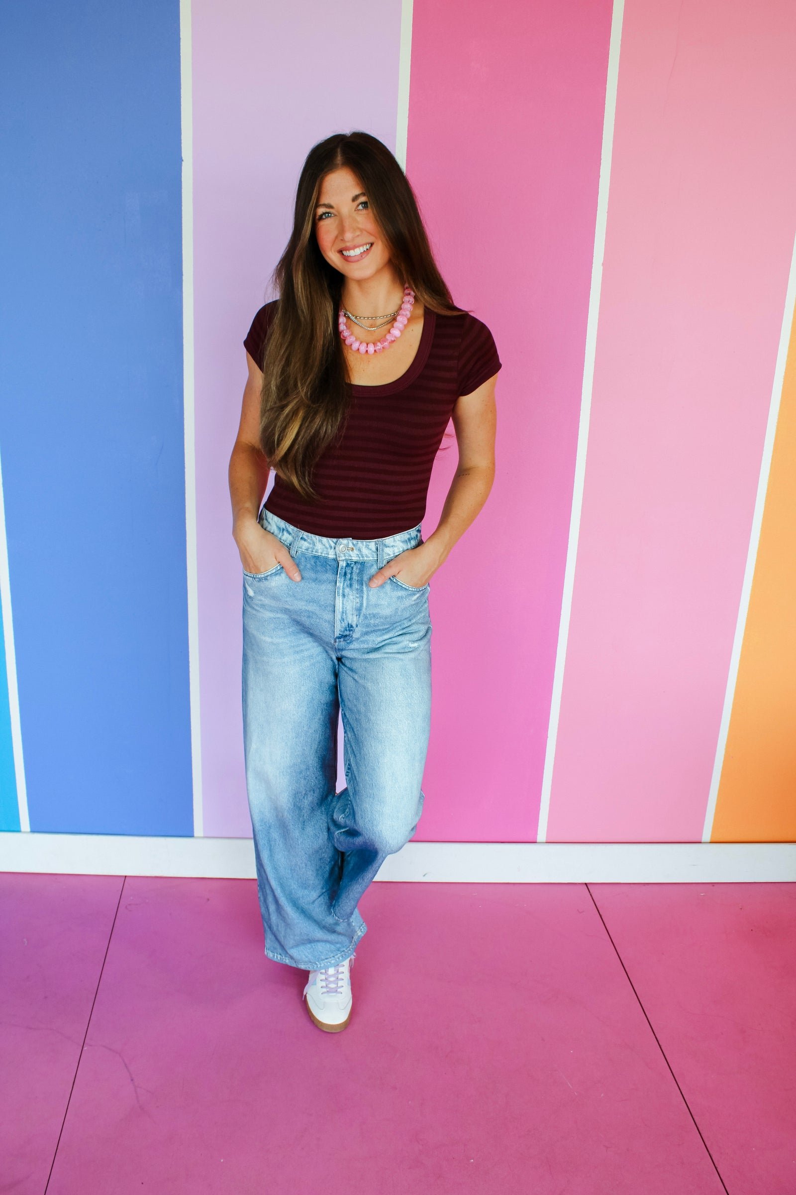 Shelby Striped Scoop Neck Tee — view 6