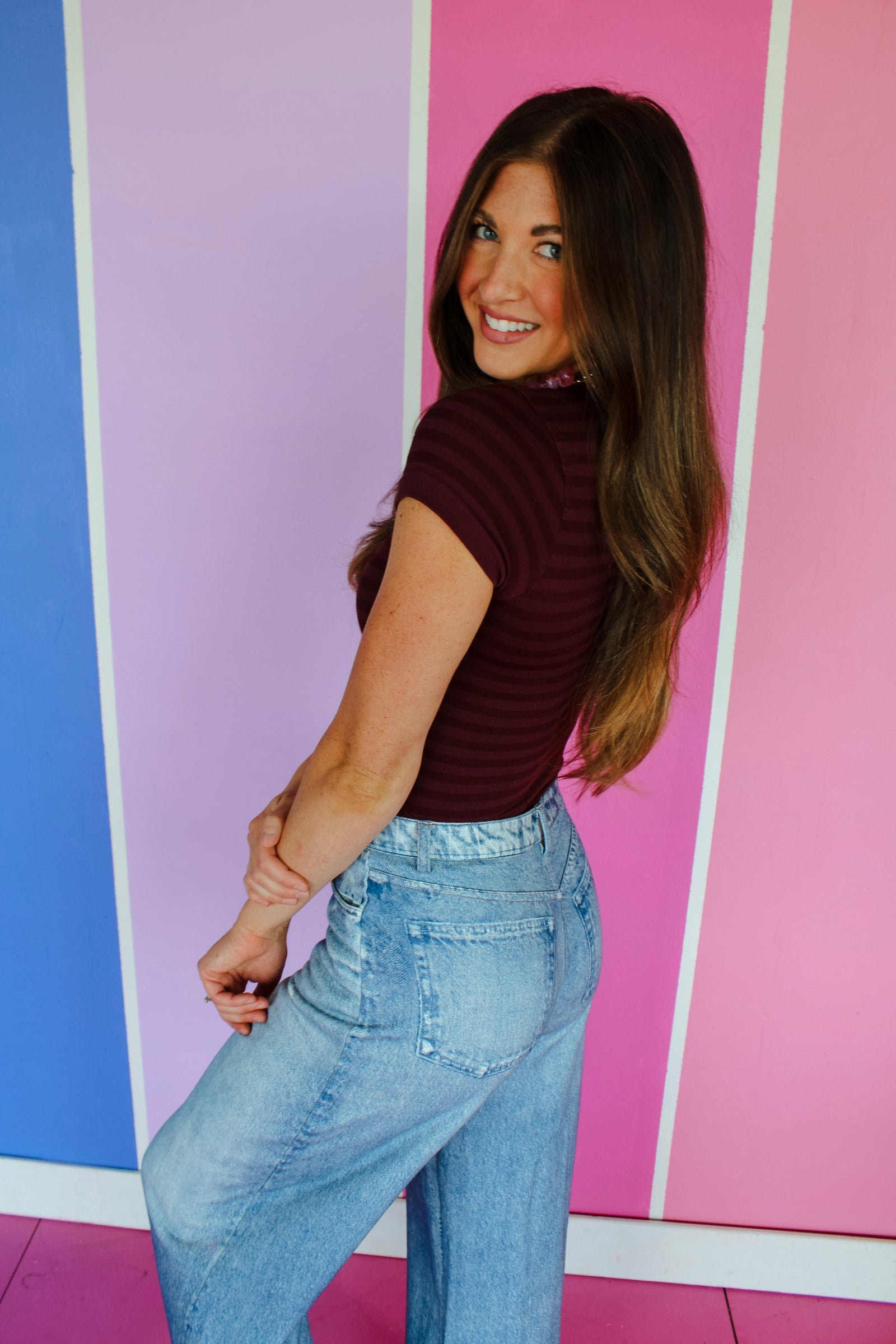 Shelby Striped Scoop Neck Tee — view 8