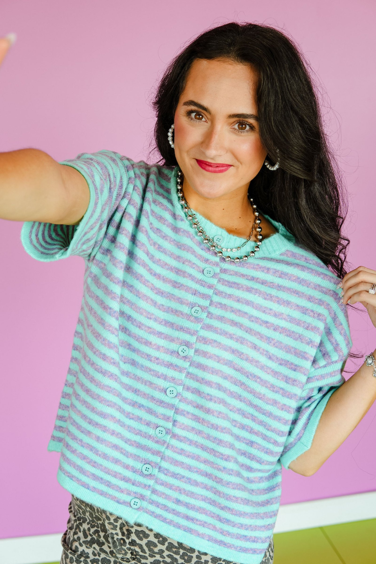 Fall Plans Striped Sweater — view 10