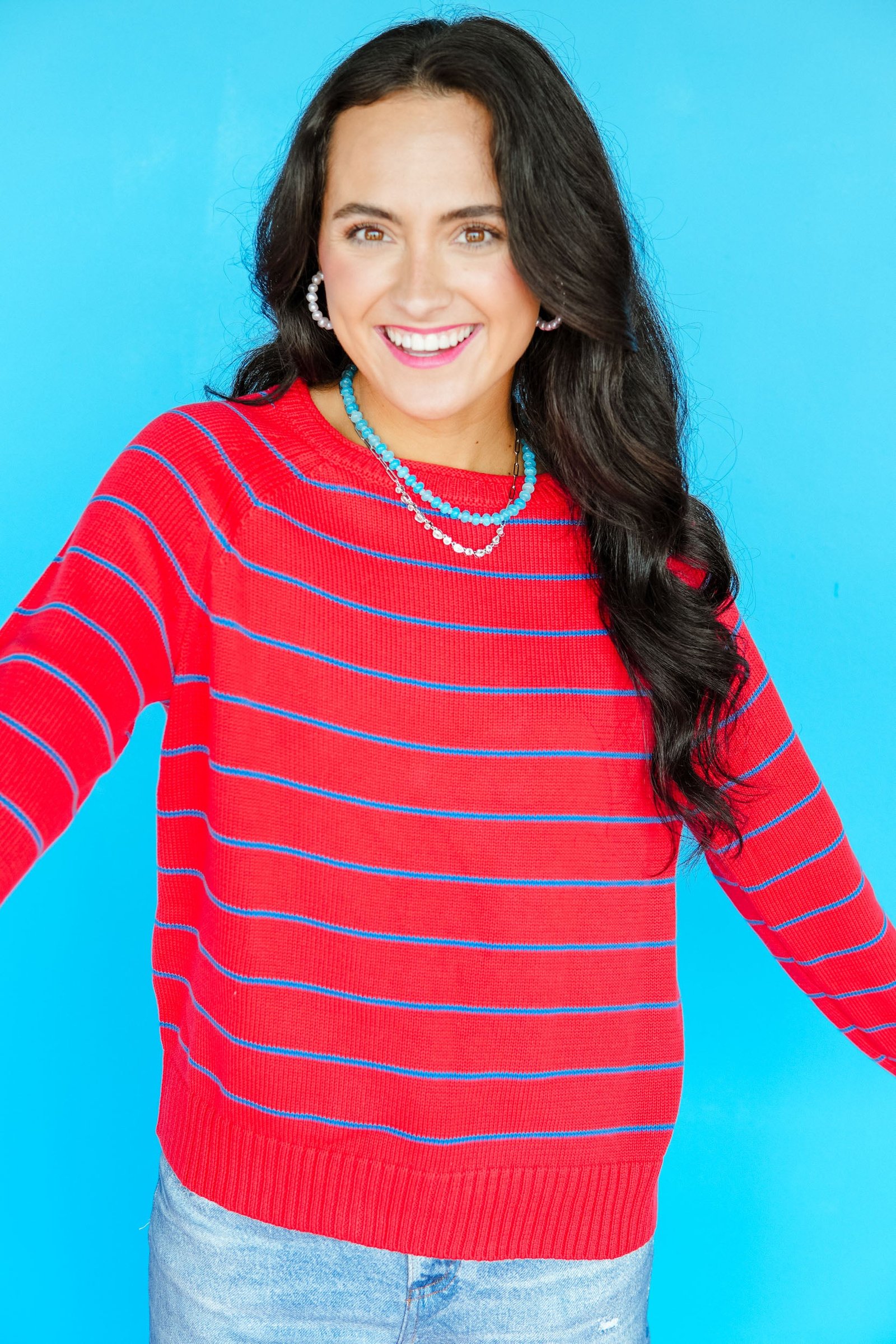 Stella Raglan Sleeve Sweater - True Red — view 4