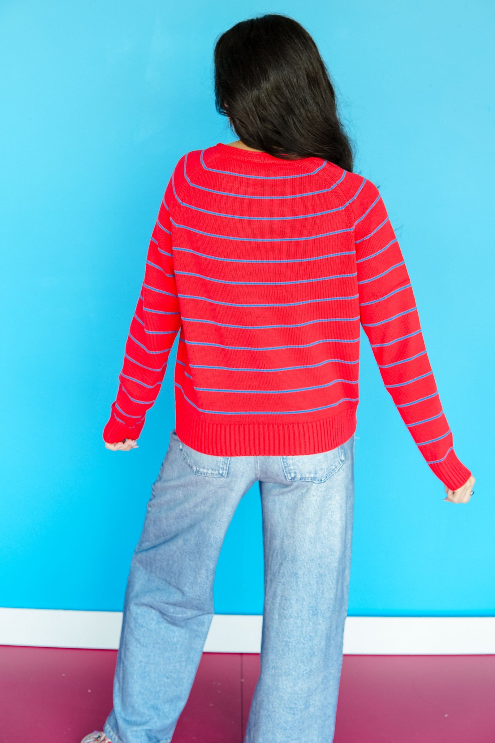 Stella Raglan Sleeve Sweater - True Red — view 5