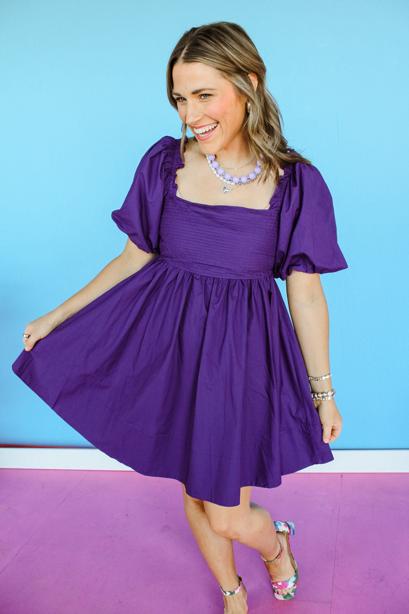 Manhattan Mini Dress - Smoked Grape — view 2