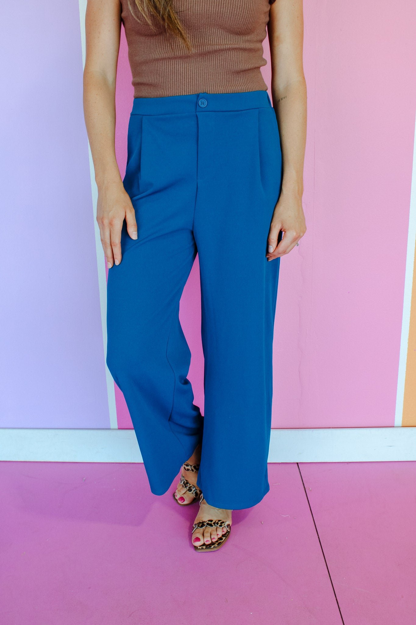 Hollis Wide Leg Pants - Marine Navy — view 2