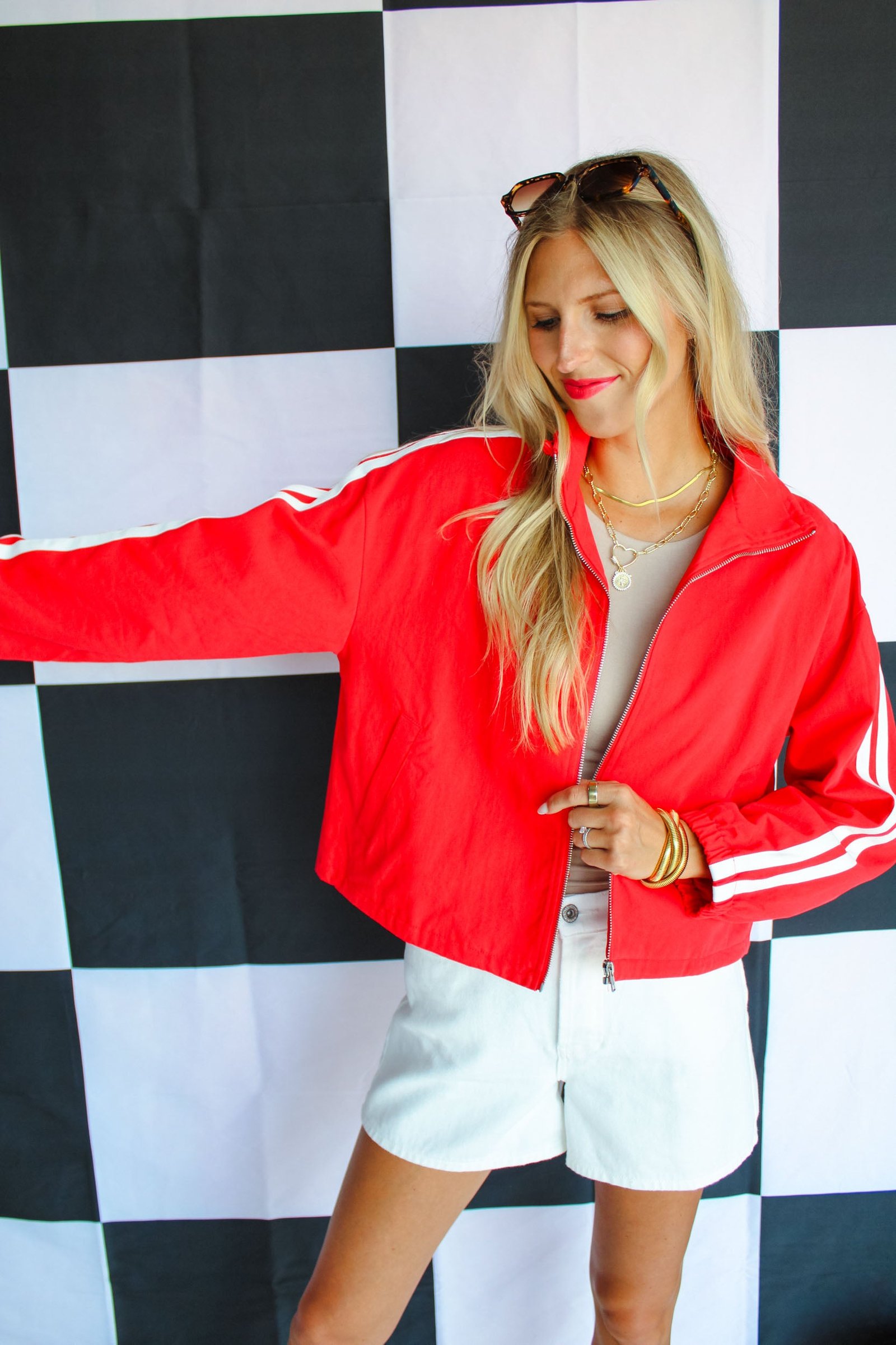 Red Alert Striped Jacket - True Red — view 4