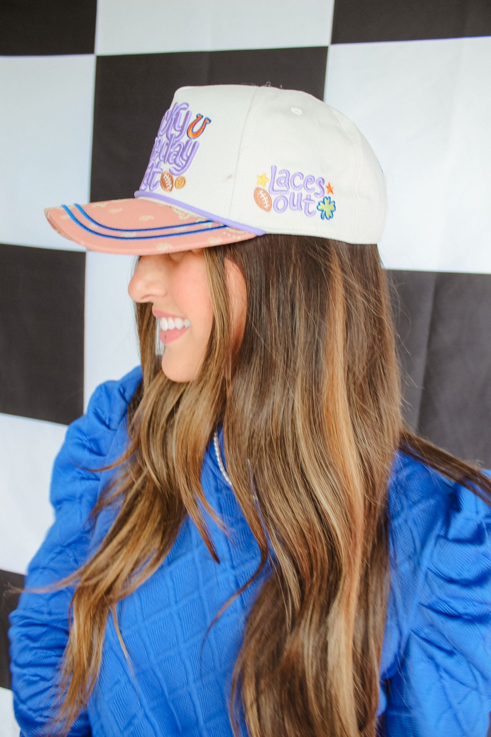 Lucky Me Game Day Hat - Lavender + Camel — view 2