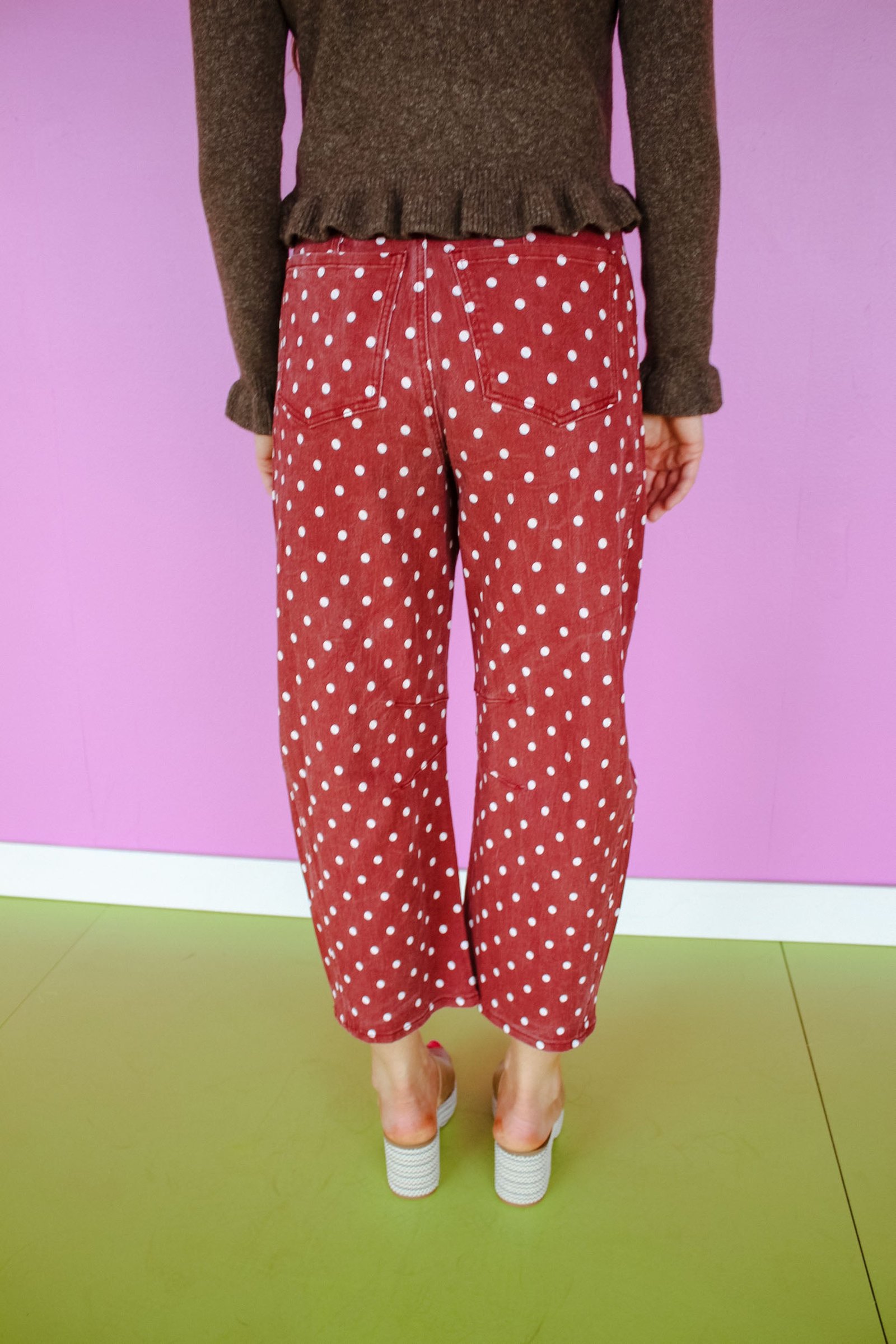 Fall Harmony Polka Dot Barrel Pants — view 6
